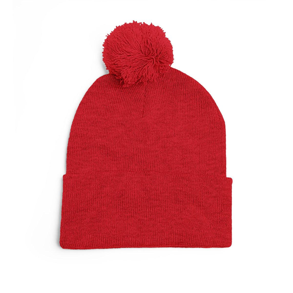 Embroidered Pom-Pom Knit Cap — 'Buffalo Football' Gray Winter Beanie