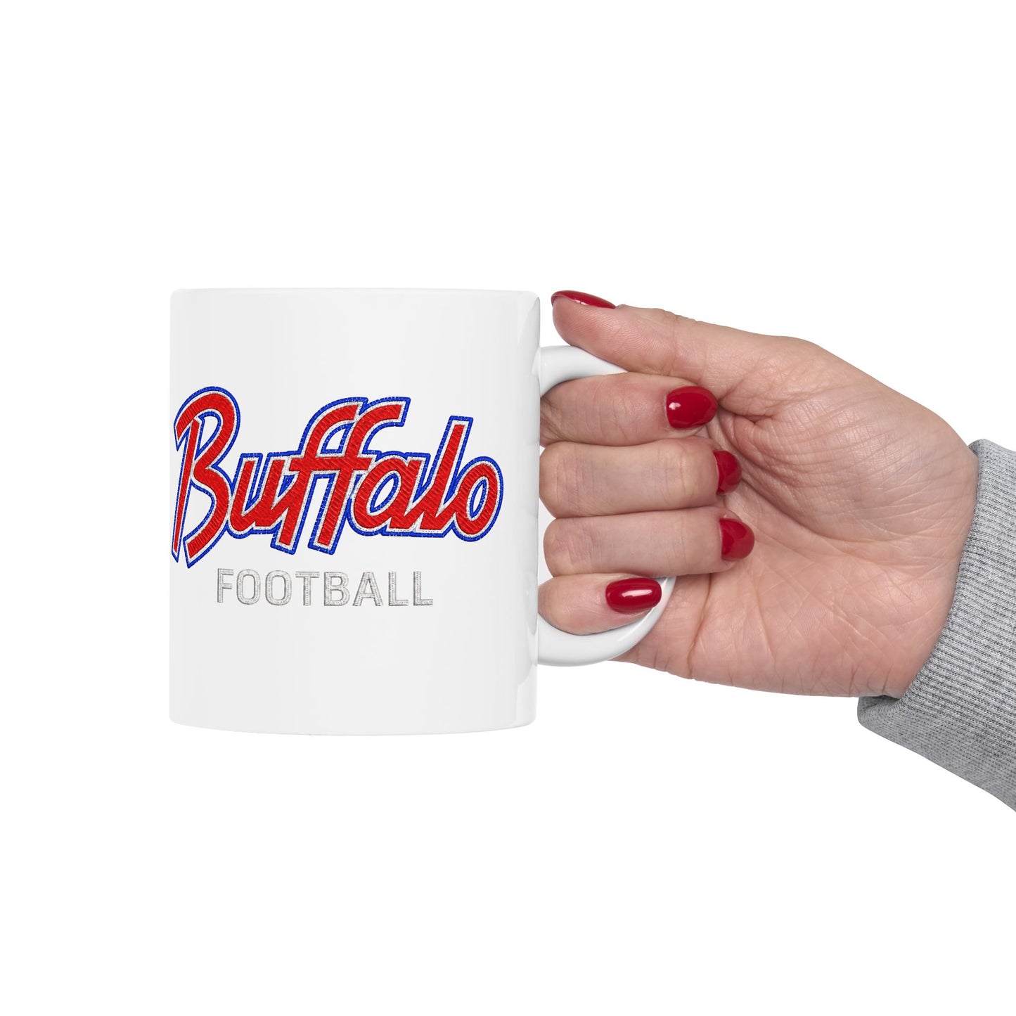 Buffalo Football Retro Logo Ceramic Mug (11oz, 15oz)
