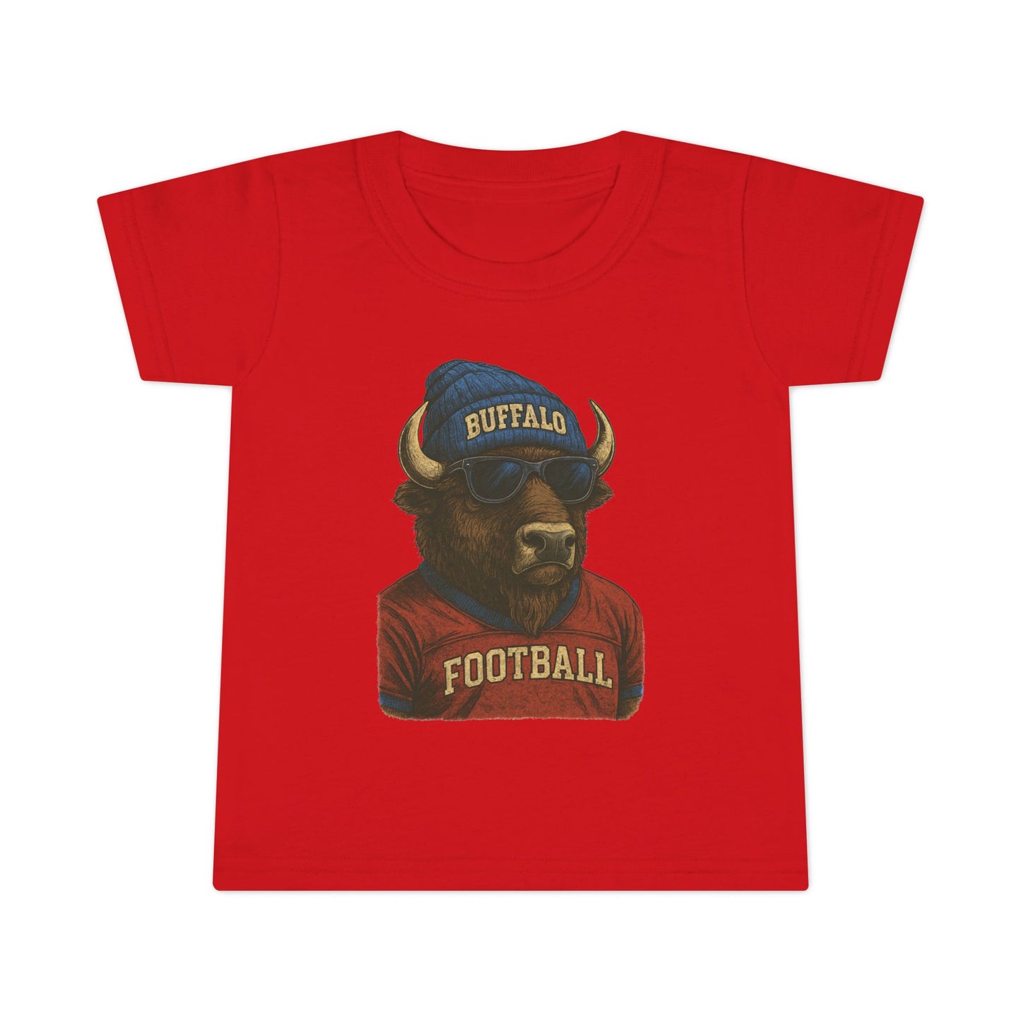 Toddler T-shirt with Buffalo Wearing Buffalo Tshirt Design