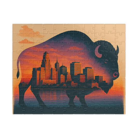 Puzzle - Buffalo in a Buffalo Skyline