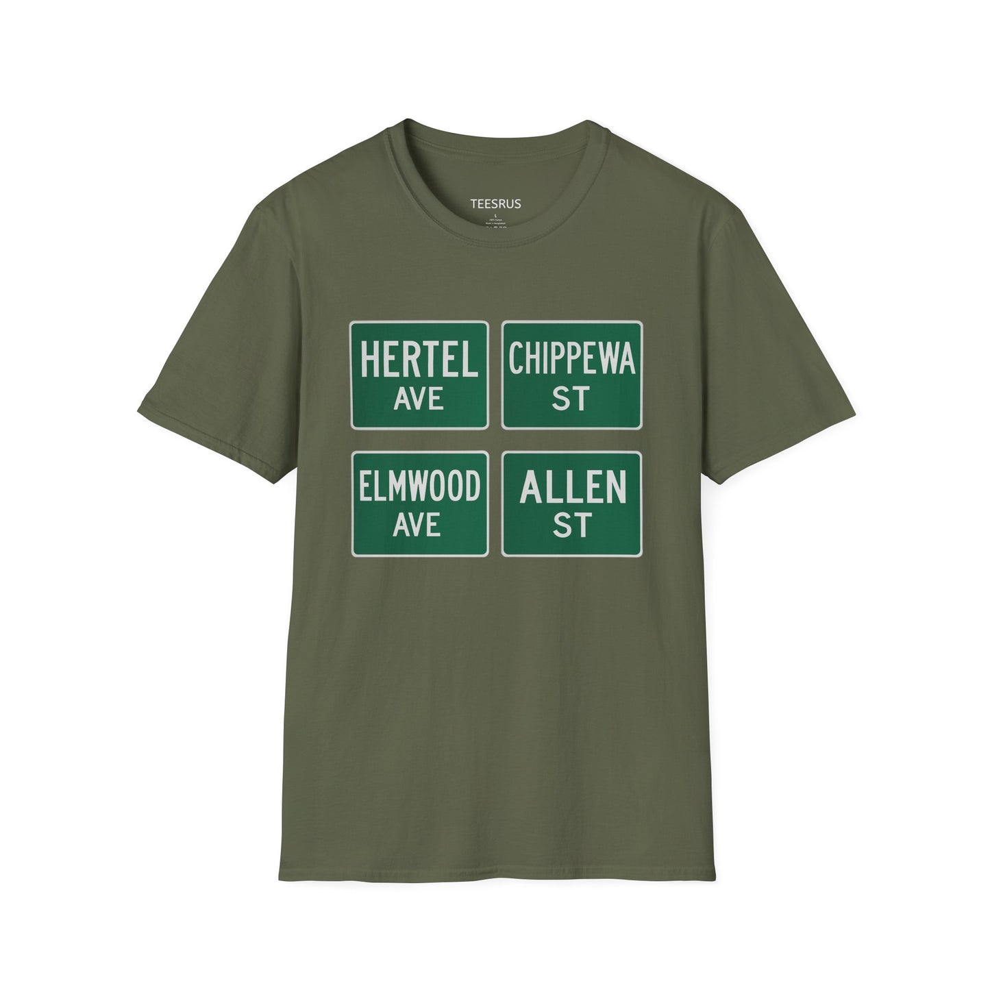 Buffalo NY Street Sign Unisex Softstyle T-Shirt, Tee, Shirt, Apparel, Top, Tee for Buffalo Lover