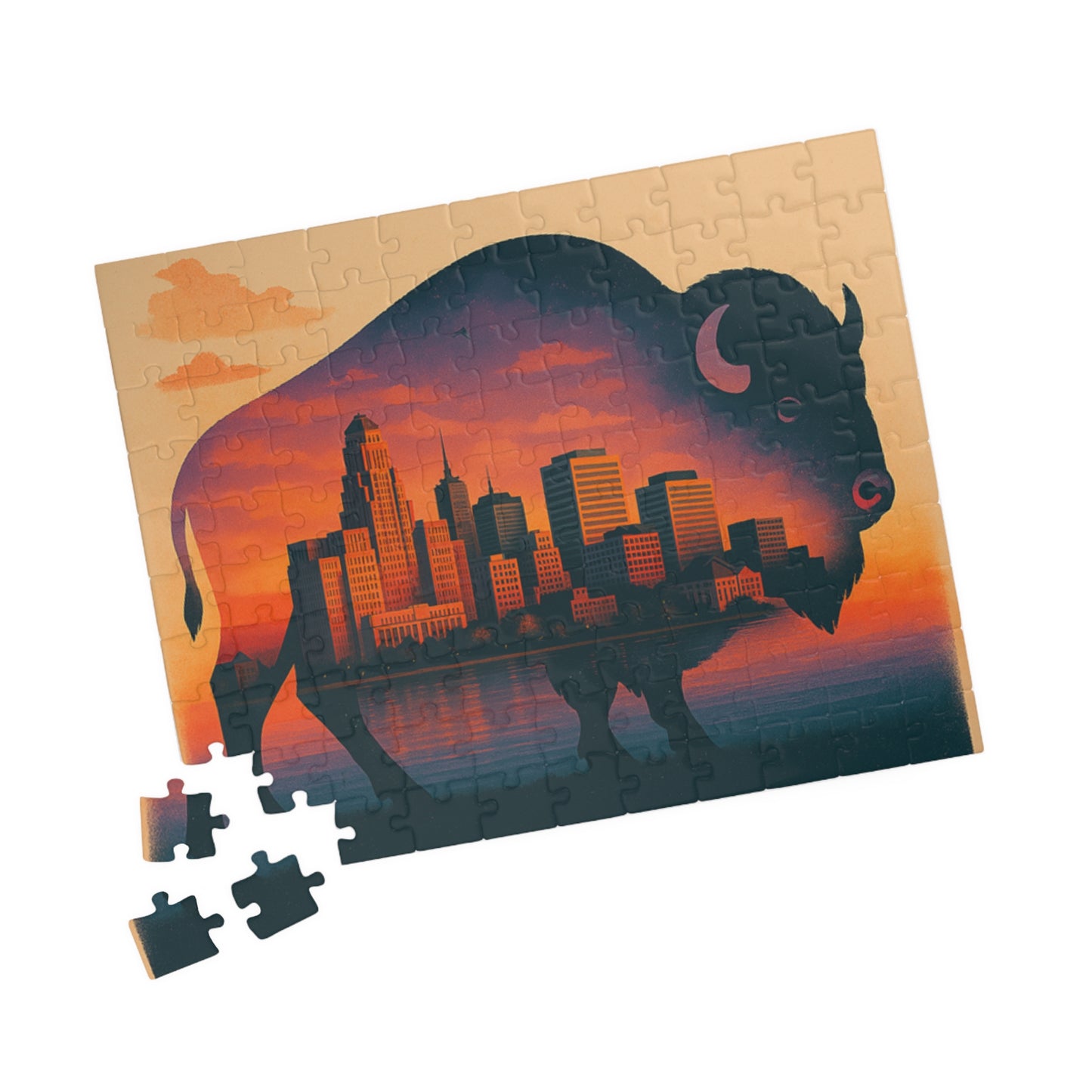 Puzzle - Buffalo in a Buffalo Skyline