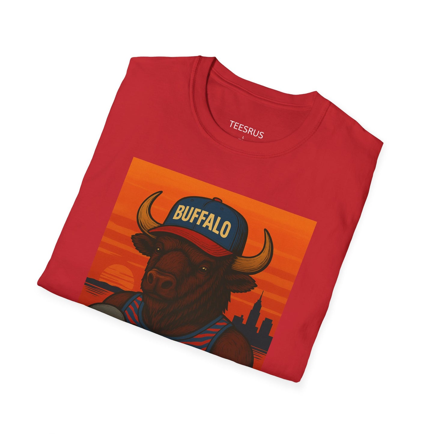Buffalo Graphic T-Shirt – Buffalo Feeding Baby Dolphin Design | Teesrus716