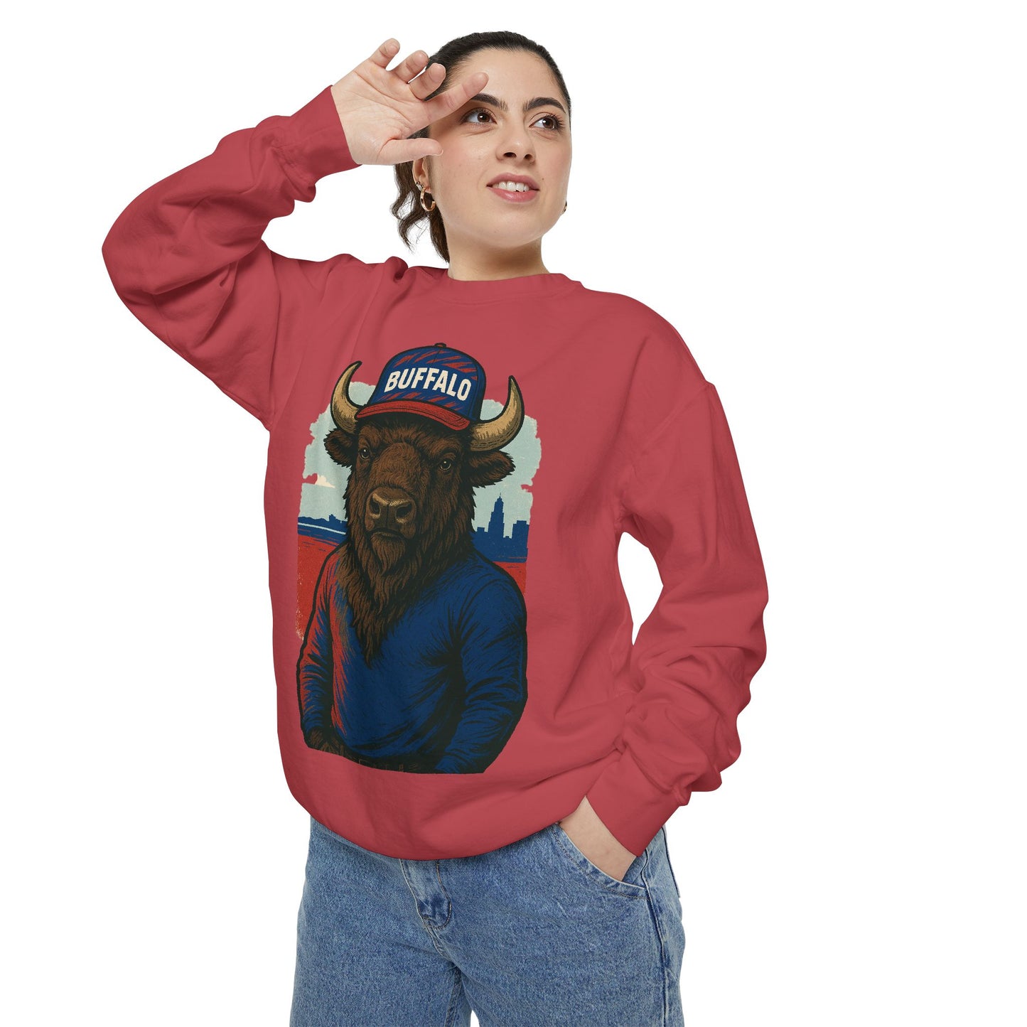 Buffalo Wearing Buffalo -Dyed Sweatshirt