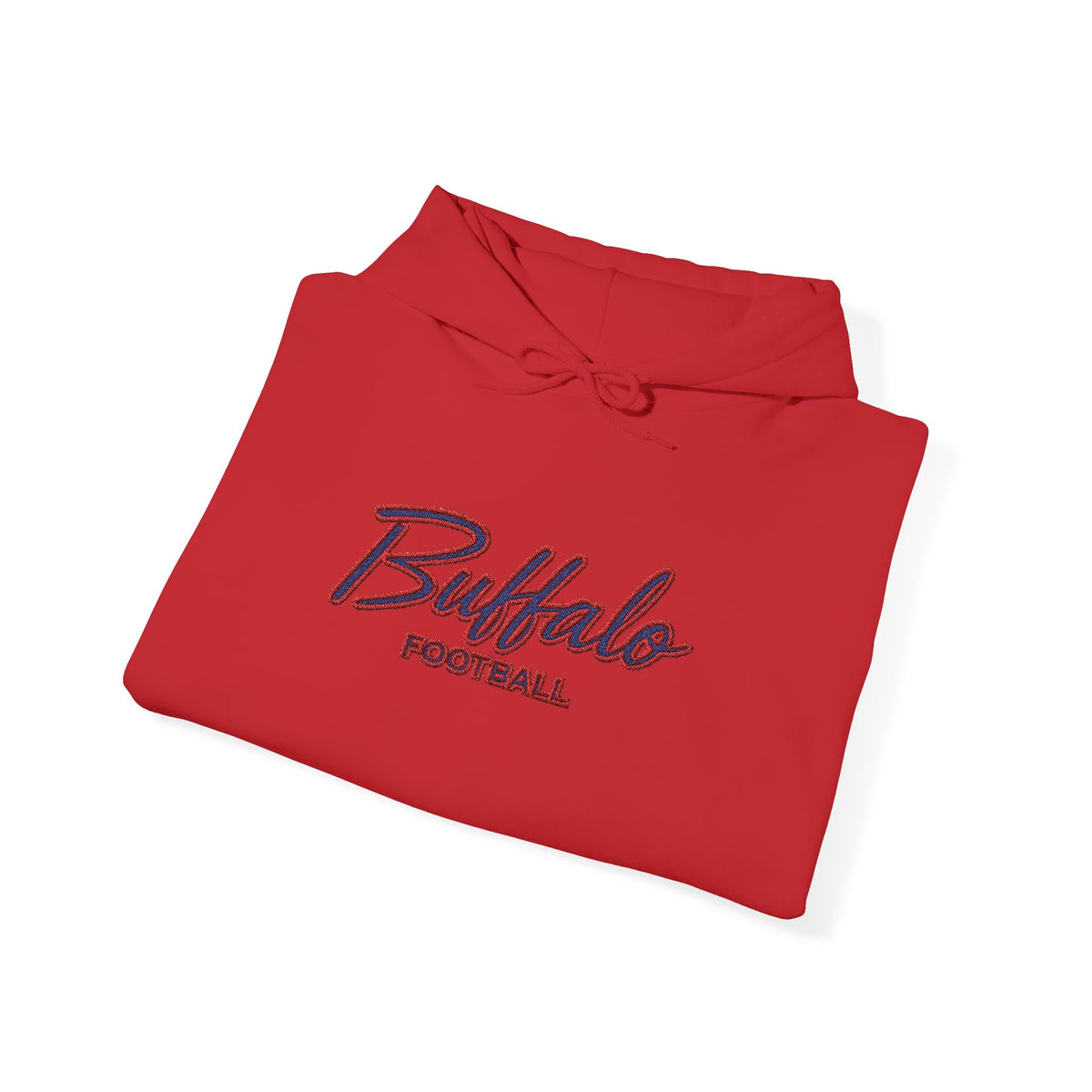 Buffalo Football Hoodie — Vintage Script Sports Pullover - EMBROIDERED