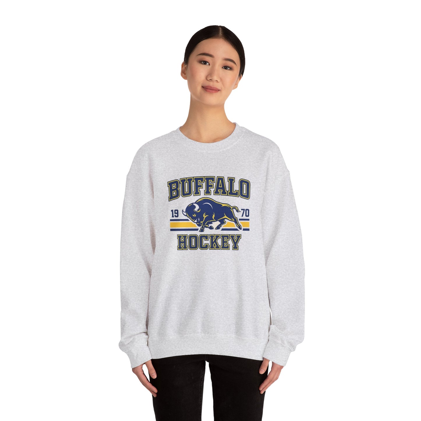 Buffalo NY Hockey Sweatshirt – Retro 1970 Bison 716 Crewneck | Teesrus716