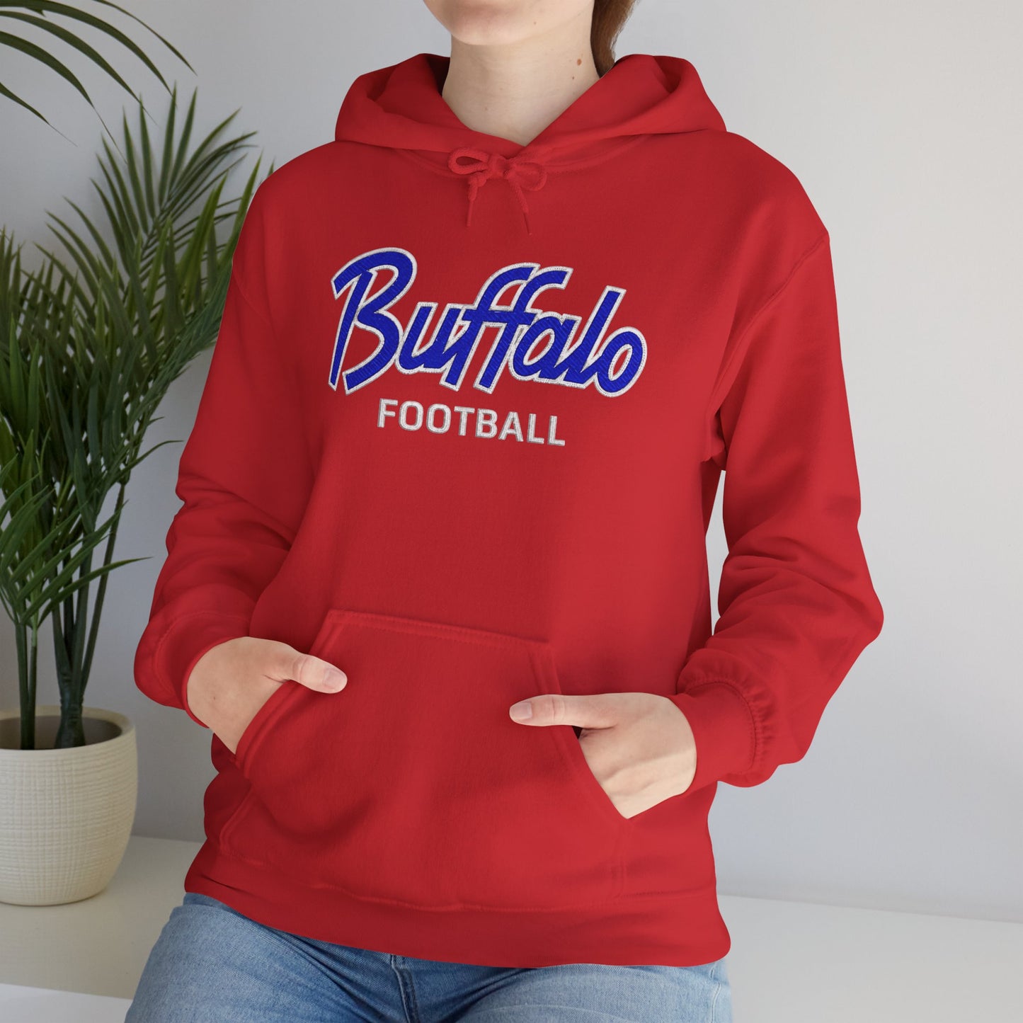 Buffalo Football Hoodie – Retro Buffalo Football Sweatshirt | Red & Blue