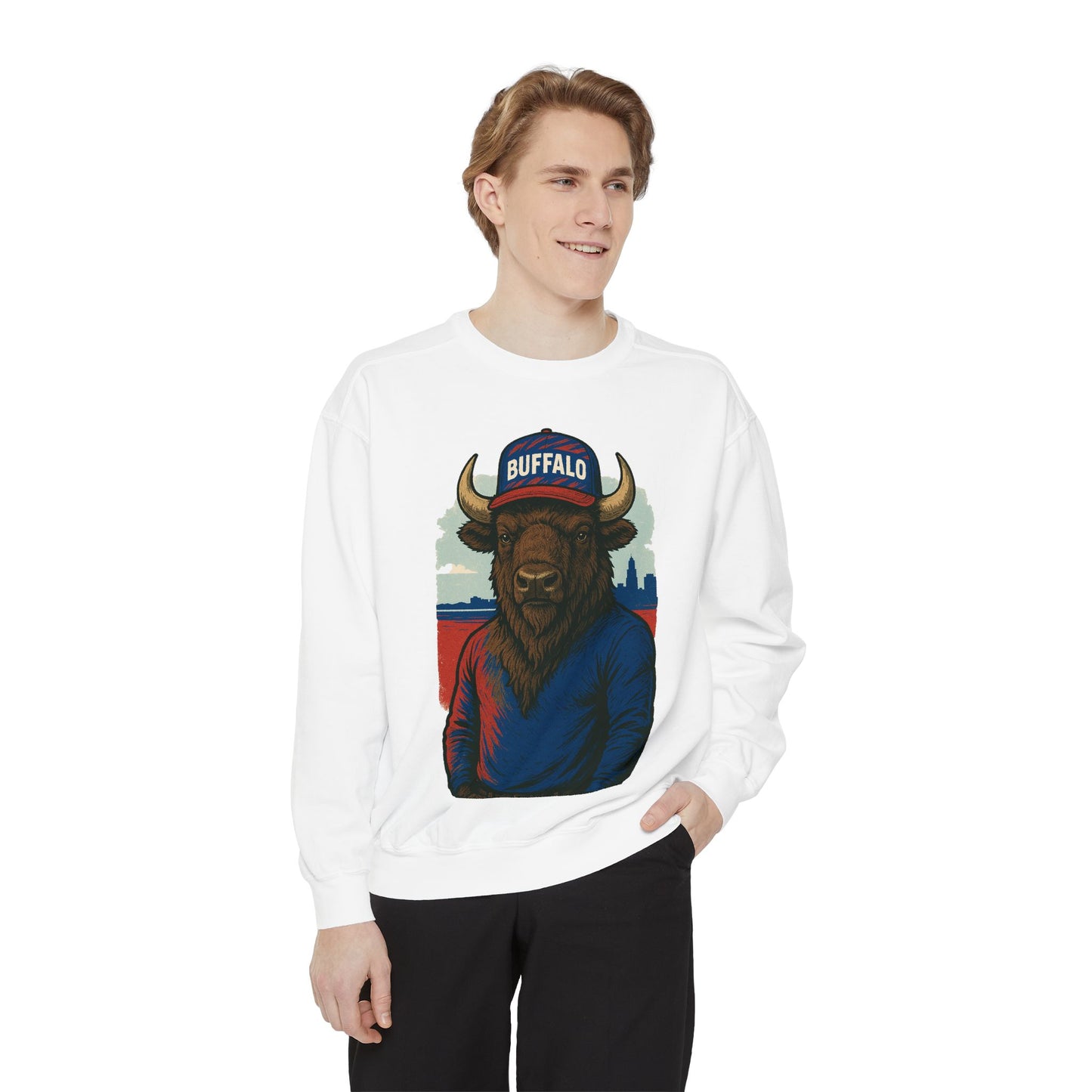 Buffalo Wearing Buffalo -Dyed Sweatshirt