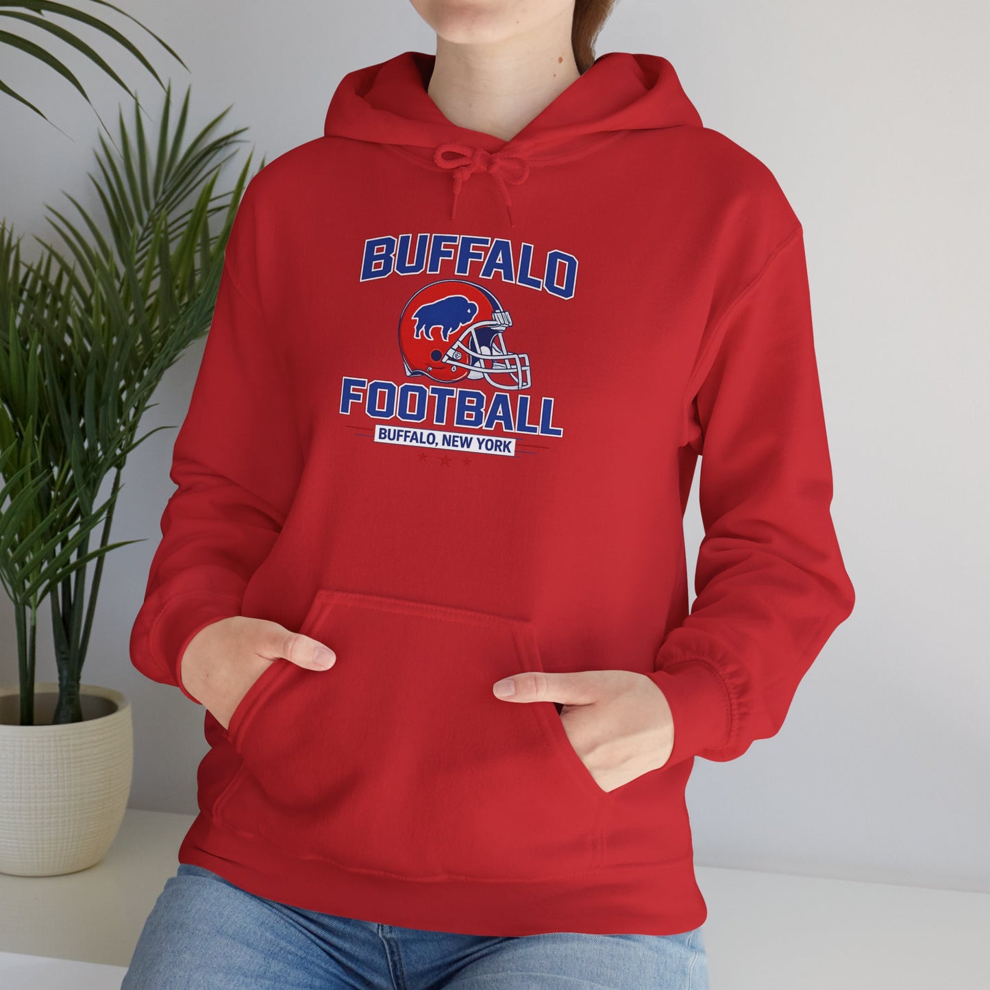 Buffalo Football Hoodie | Vintage Buffalo Helmet Pullover Hoodie | Buffalo NY Fan Apparel
