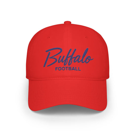 Buffalo Football Hat – Blue & Red Embroidered Buffalo Cap