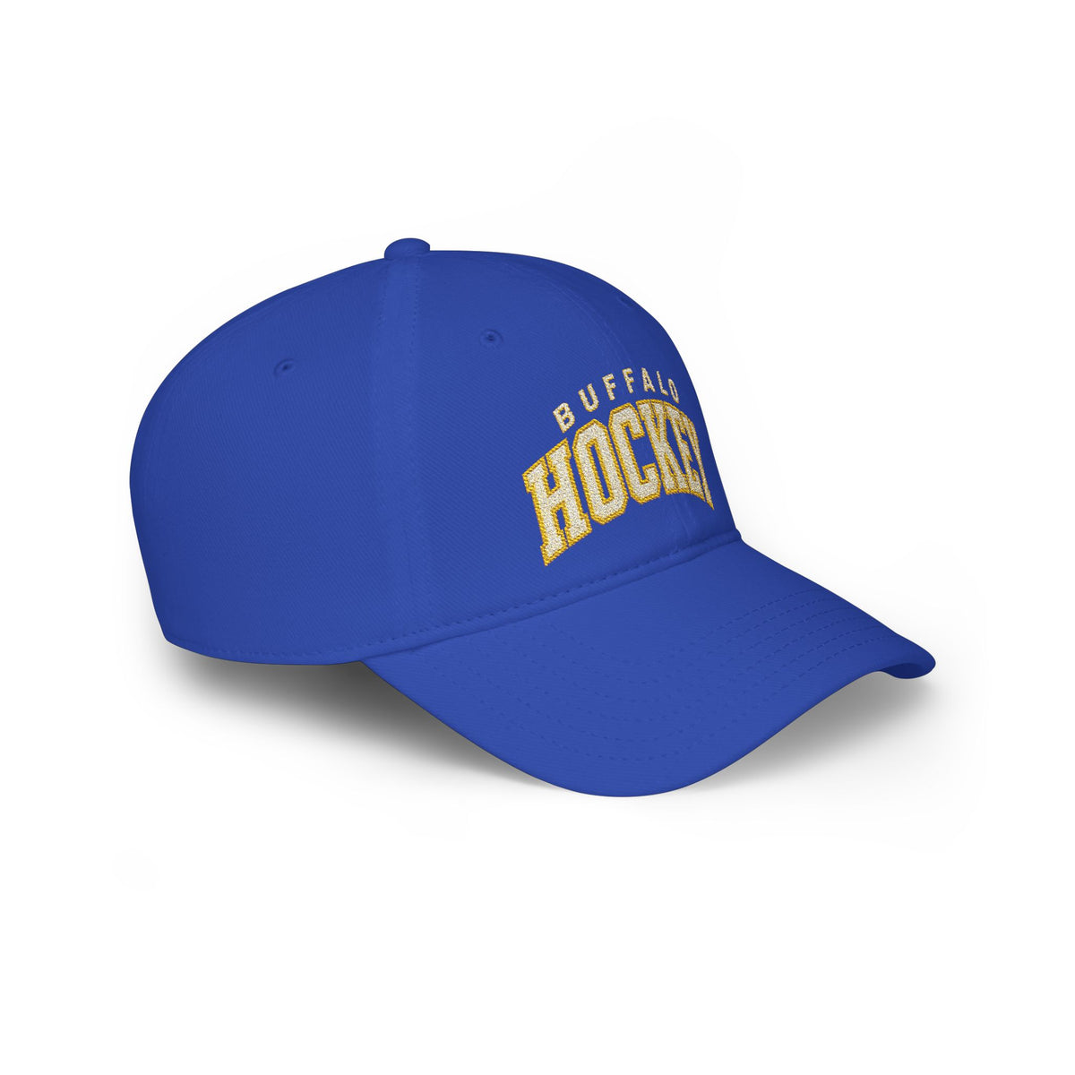 Buffalo Hockey Hat – Blue & Gold Embroidered Buffalo Cap