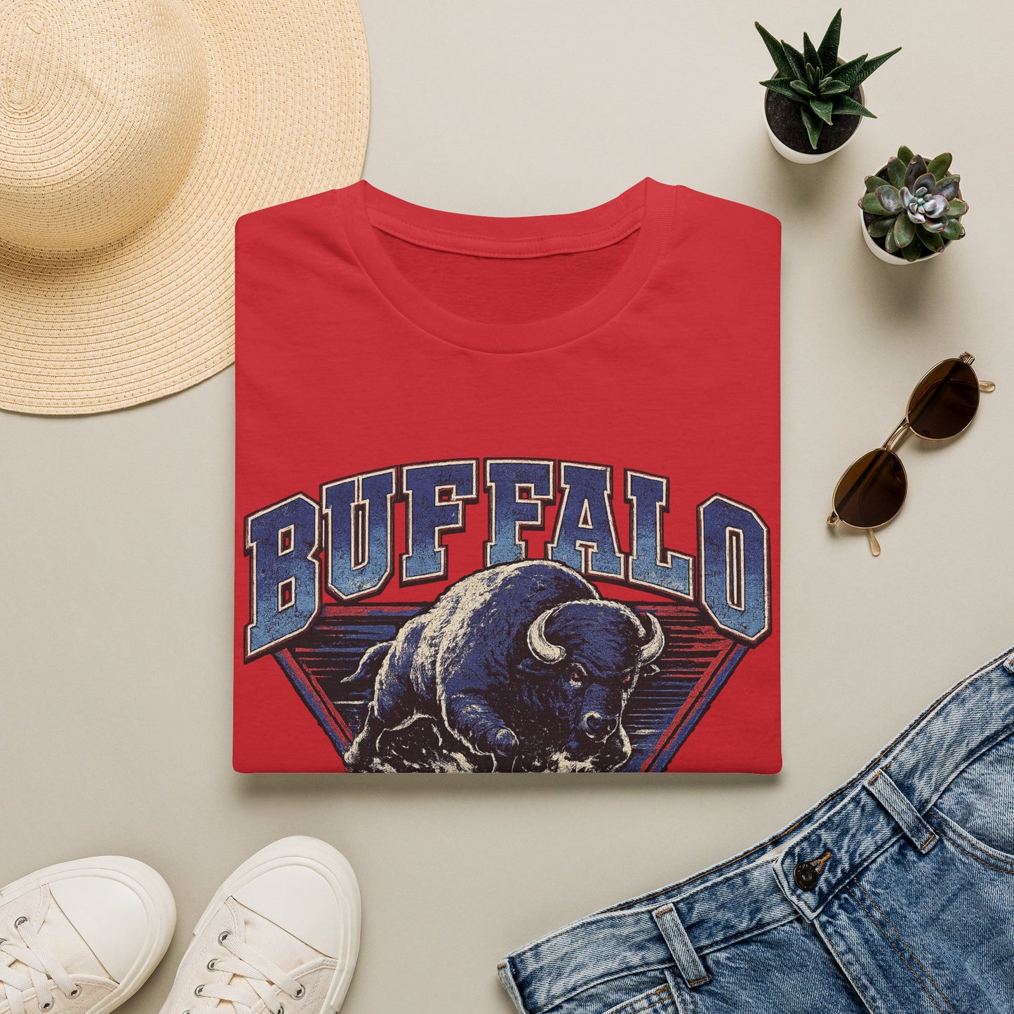 Vintage Buffalo Football T-Shirt – Charging Bison Graphic Tee | Buffalo Fan Apparel