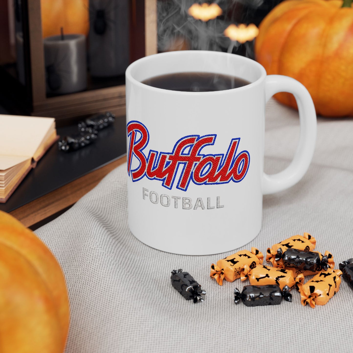 Buffalo Football Retro Logo Ceramic Mug (11oz, 15oz)