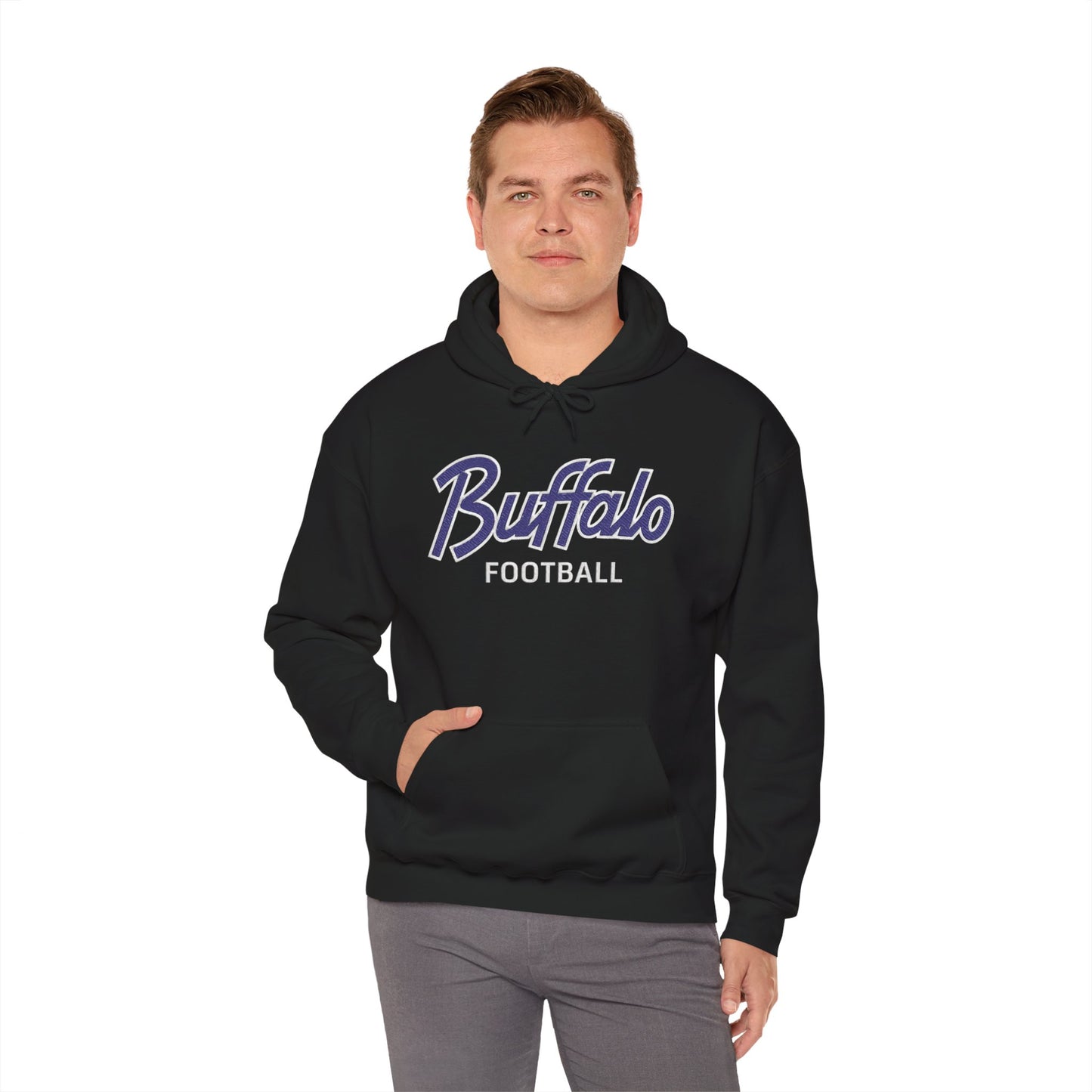 Buffalo Football Nickel City Hoodie | Vintage Embroidered Buffalo Football Hooded Sweatshirt