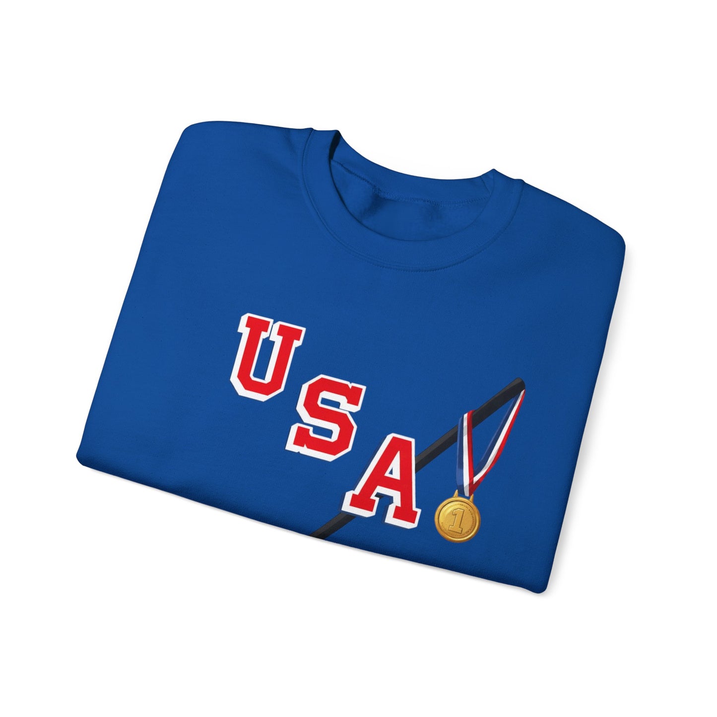 USA Hockey Sweatshirt with Gold Medal Graphic