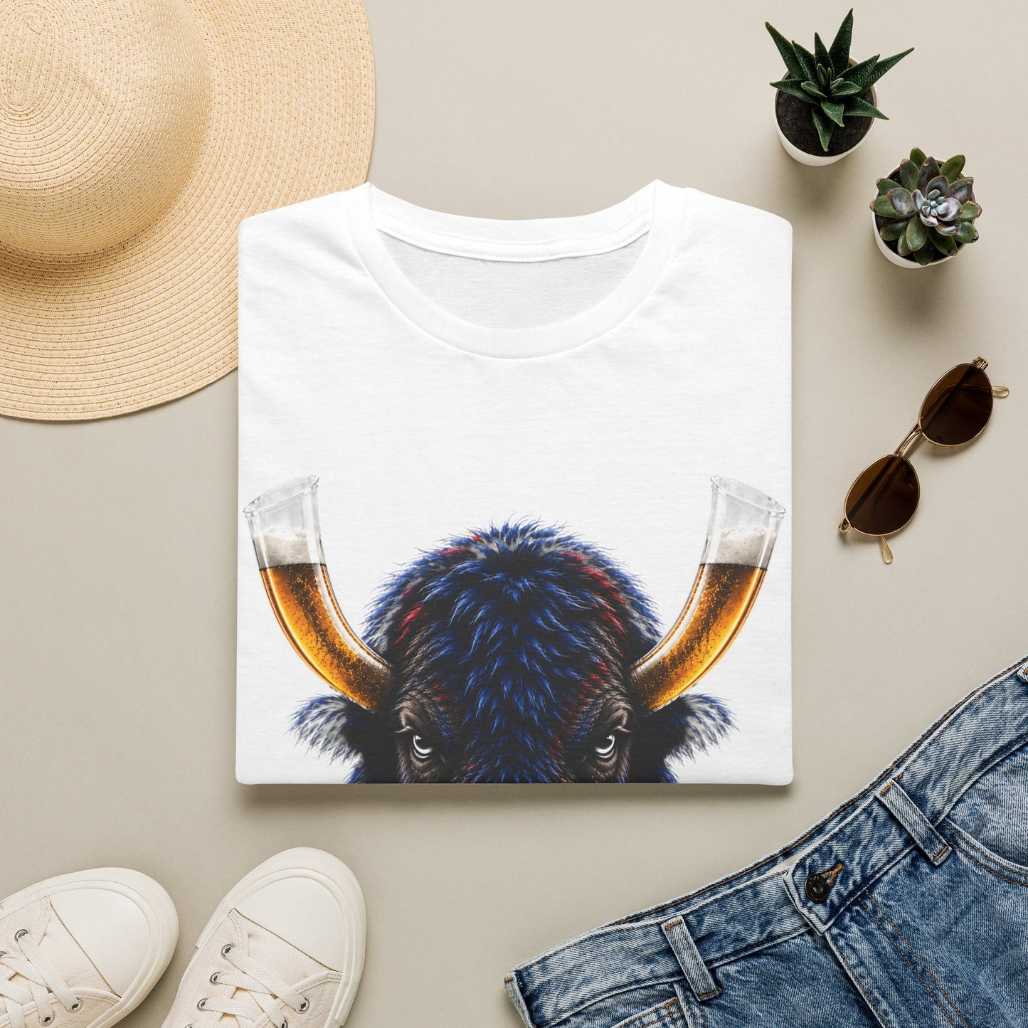 Buffalo Beer Horn T-Shirt – Buffalo Football Tailgate Shirt | 716 Game Day Apparel
