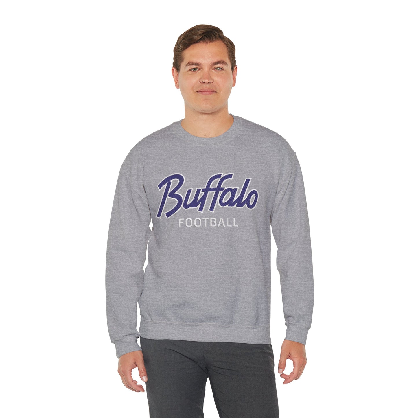 Buffalo Football Nickel City Crewneck Sweatshirt | Vintage Embroidered Buffalo Football Sweatshirt
