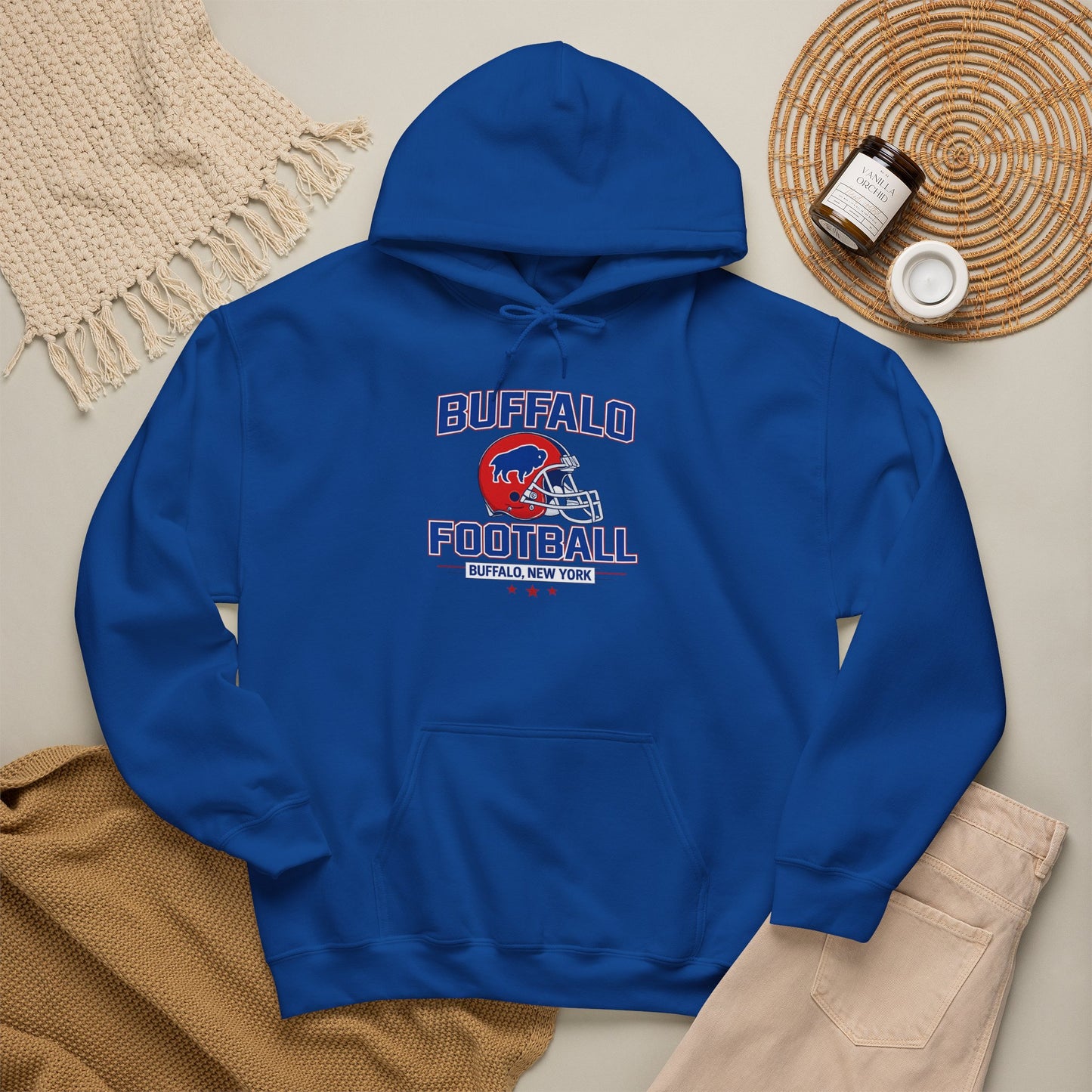 Buffalo Football Hoodie | Vintage Buffalo Helmet Pullover Hoodie | Buffalo NY Fan Apparel