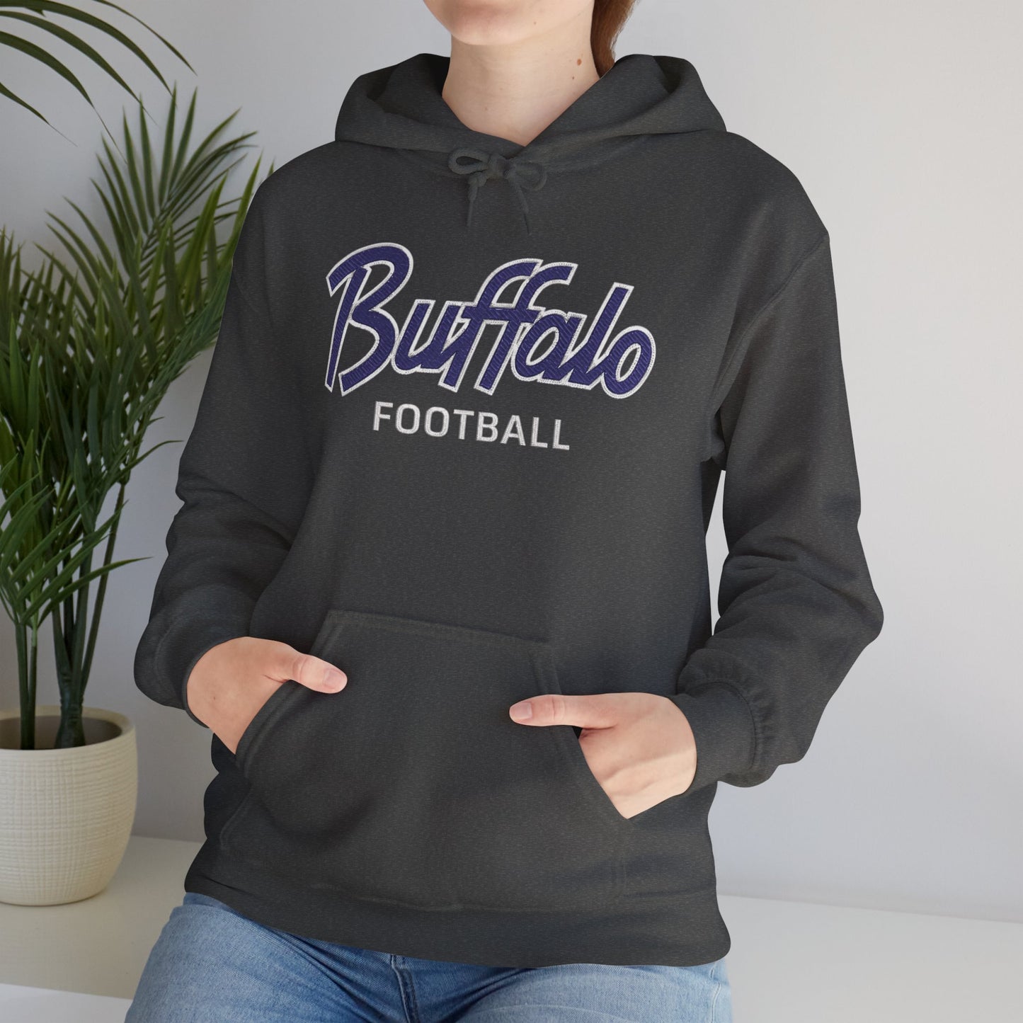 Buffalo Football Nickel City Hoodie | Vintage Embroidered Buffalo Football Hooded Sweatshirt