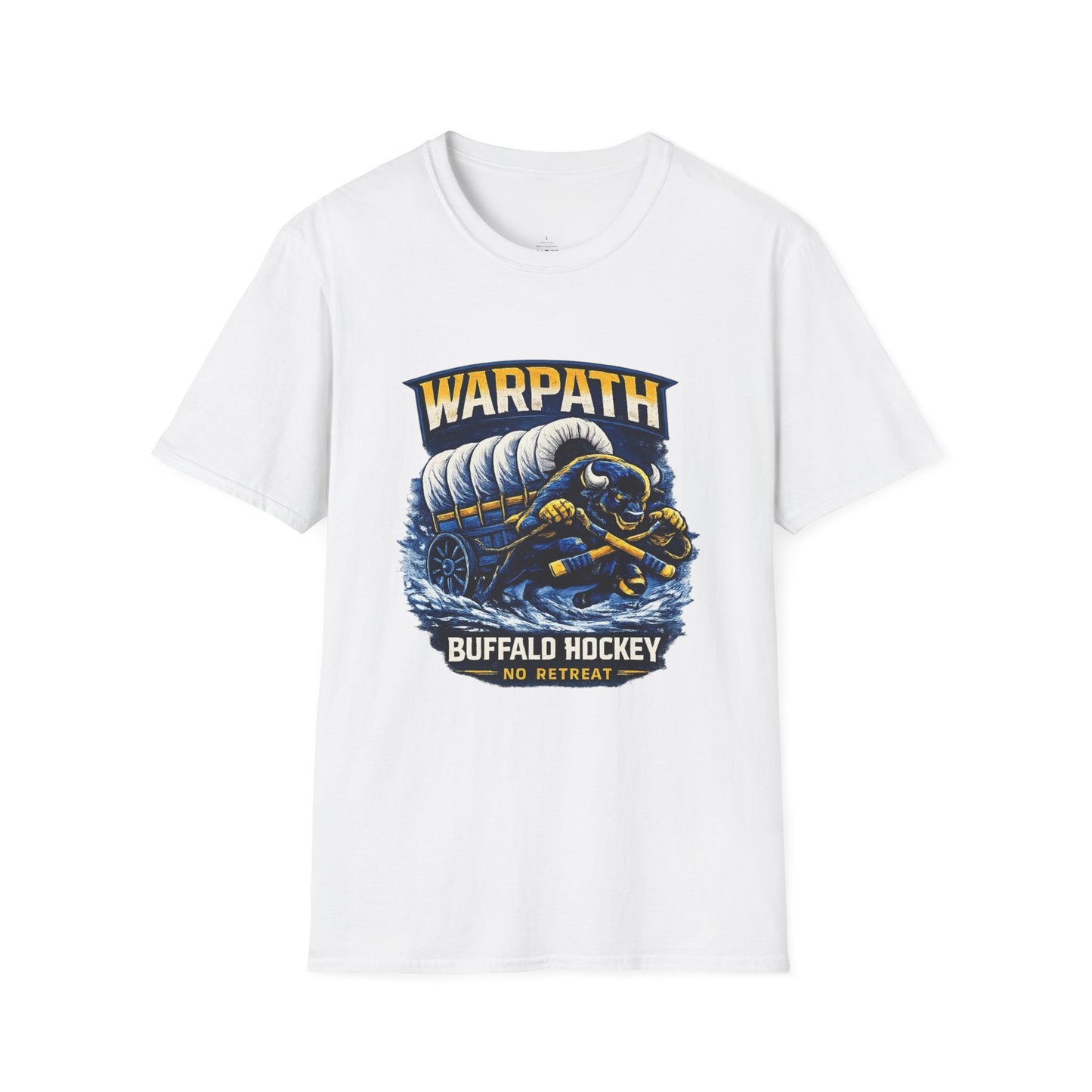 Buffalo Hockey Warpath Wear T-Shirt — Blue & Gold Team Tee