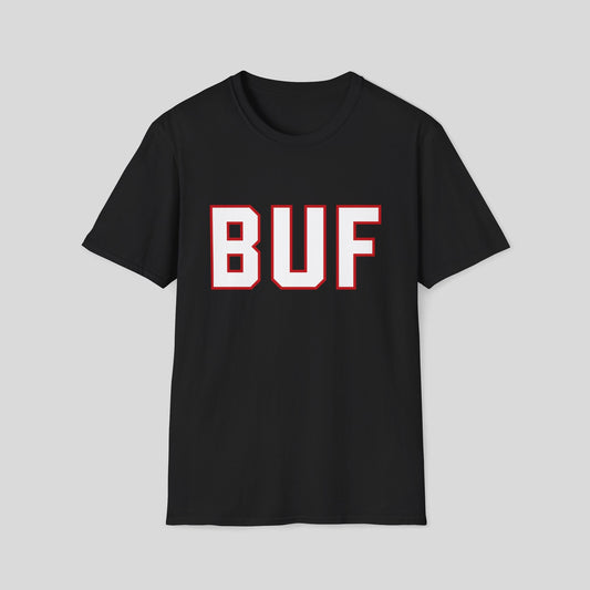 BUF Buffalo Hockey T-Shirt – Retro Red & Black Collegiate Graphic Tee | Teesrus716