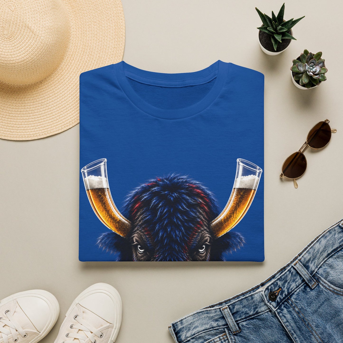 Buffalo Beer Horn T-Shirt – Buffalo Football Tailgate Shirt | 716 Game Day Apparel