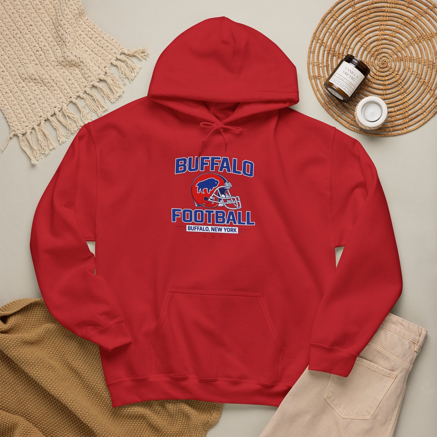 Buffalo Football Hoodie | Vintage Buffalo Helmet Pullover Hoodie | Buffalo NY Fan Apparel