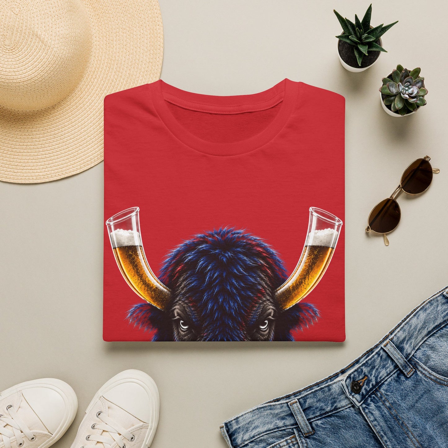 Buffalo Beer Horn T-Shirt – Buffalo Football Tailgate Shirt | 716 Game Day Apparel