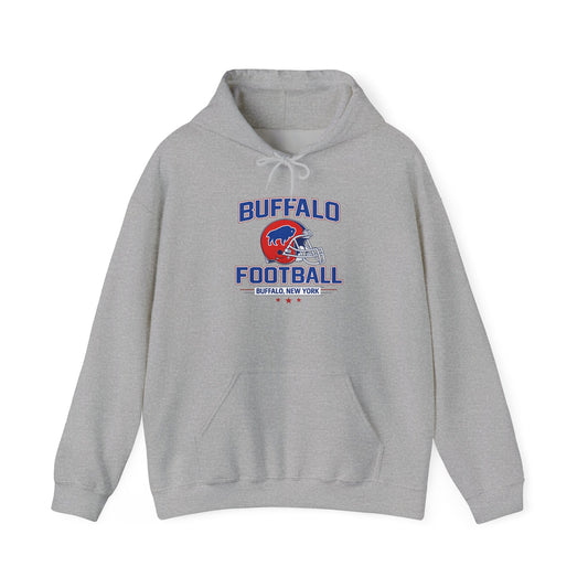 Buffalo Football Hoodie | Vintage Buffalo Helmet Pullover Hoodie | Buffalo NY Fan Apparel