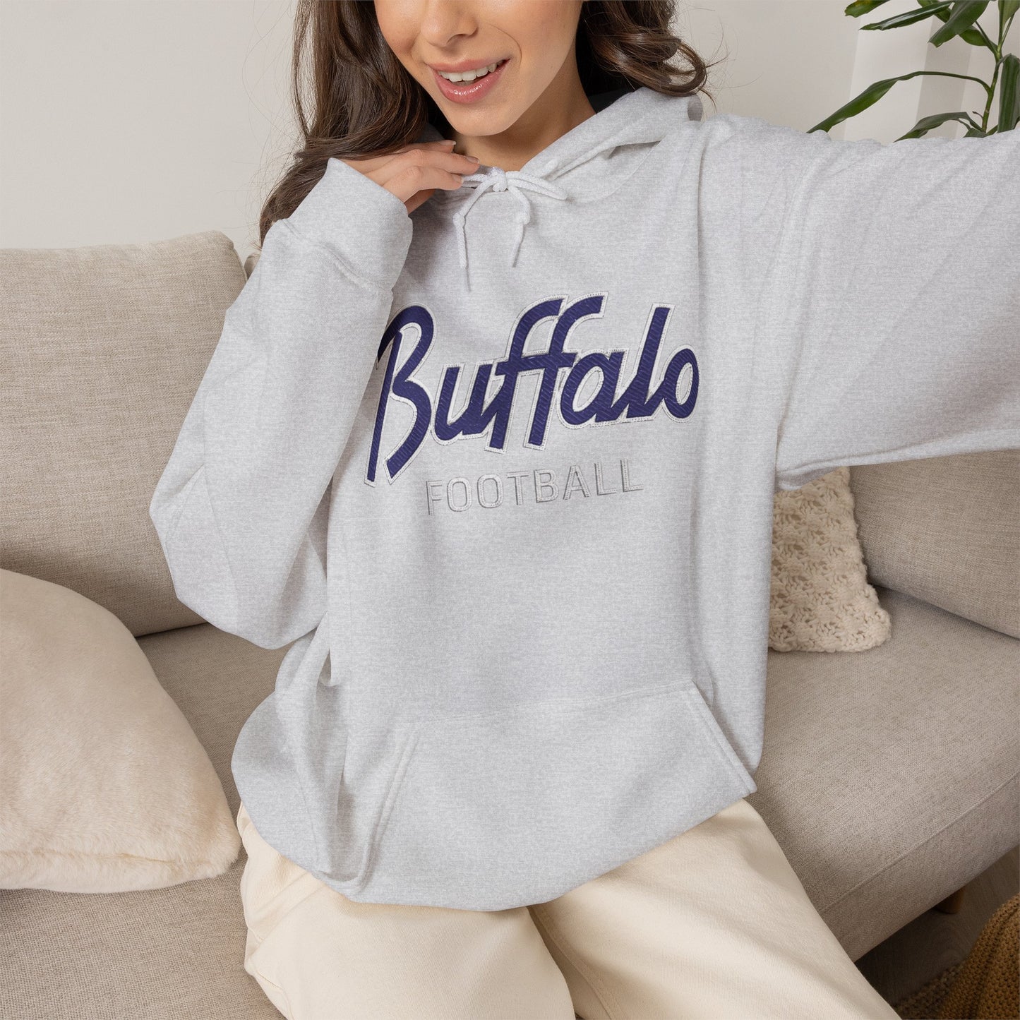 Buffalo Football Nickel City Hoodie | Vintage Embroidered Buffalo Football Hooded Sweatshirt