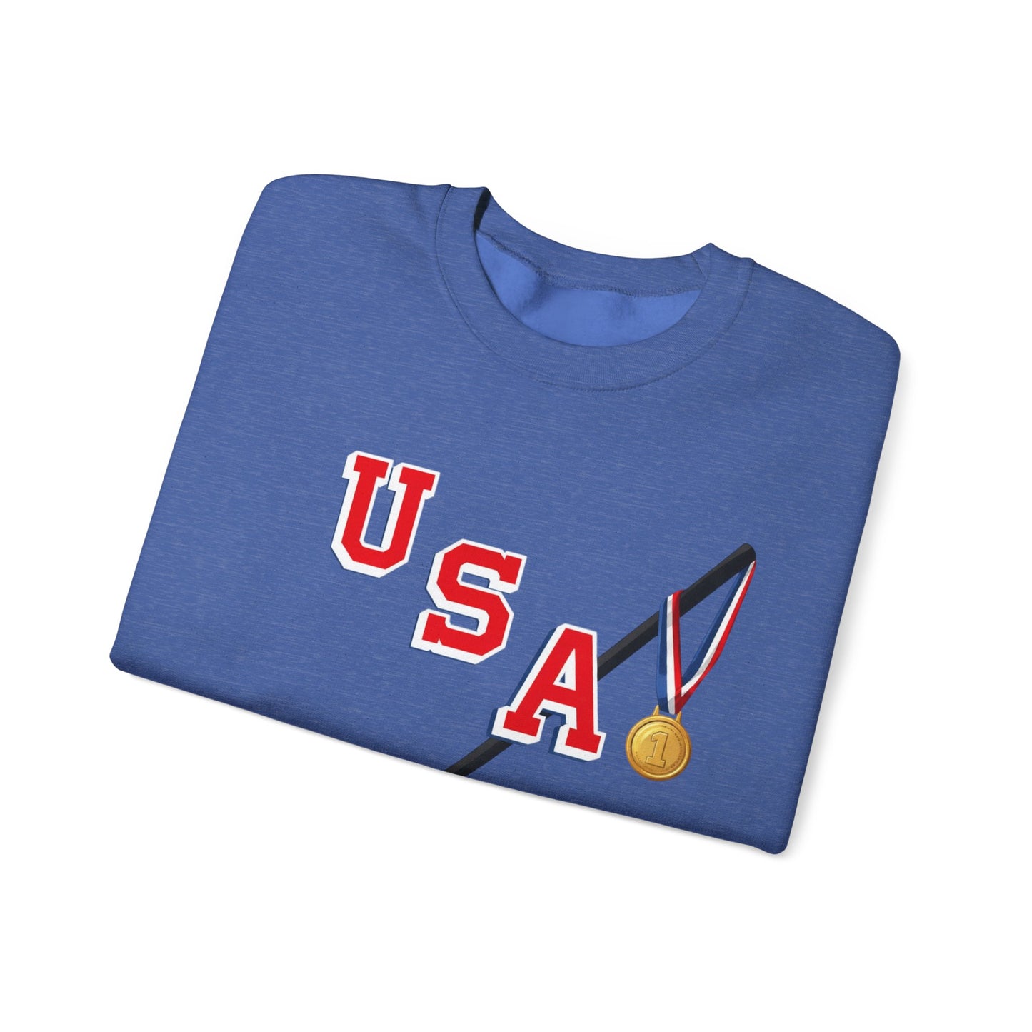 USA Hockey Sweatshirt with Gold Medal Graphic