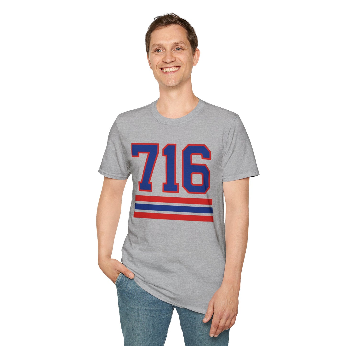 716 Buffalo T-Shirt – Retro Area Code Athletic Graphic Tee | Teesrus716