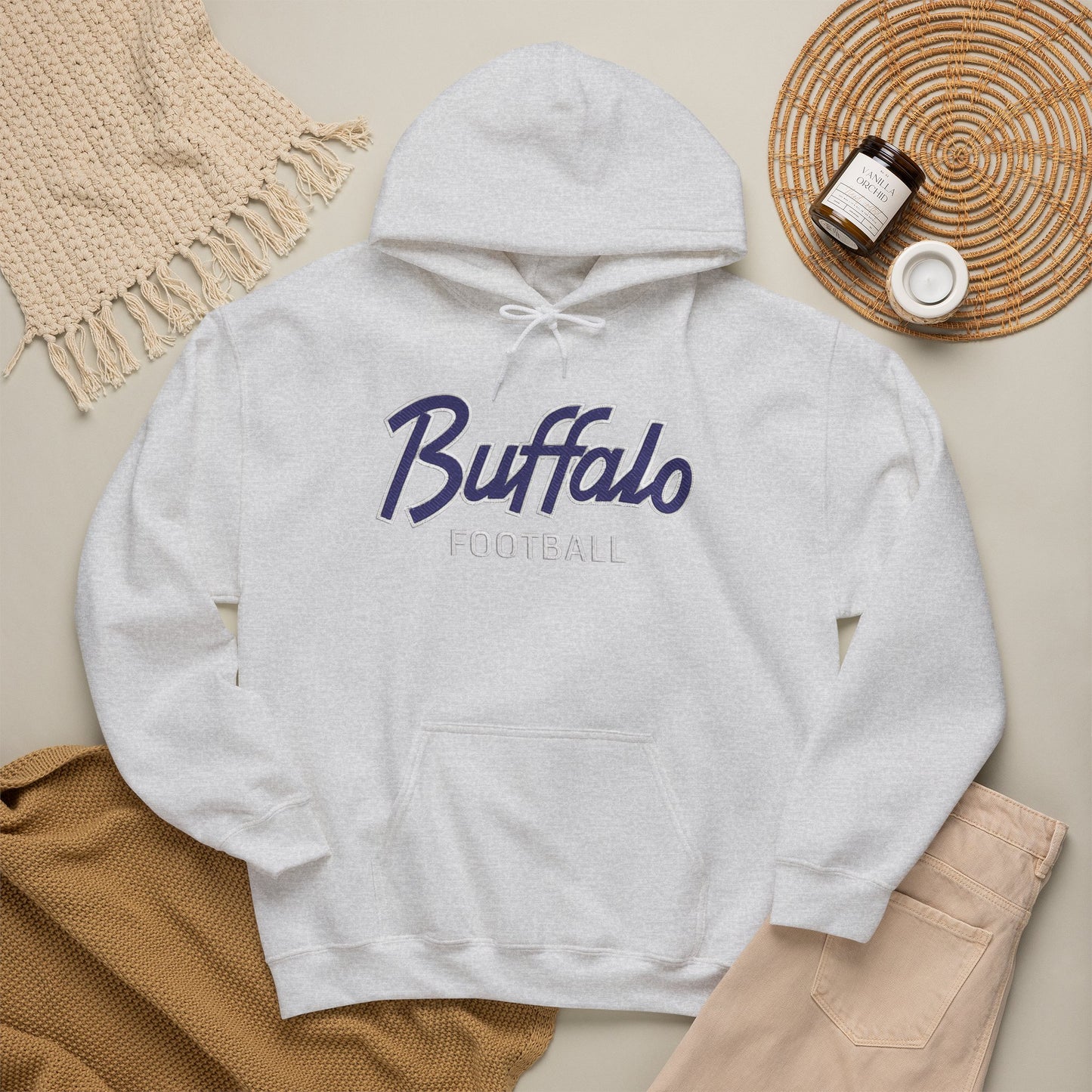 Buffalo Football Nickel City Hoodie | Vintage Embroidered Buffalo Football Hooded Sweatshirt