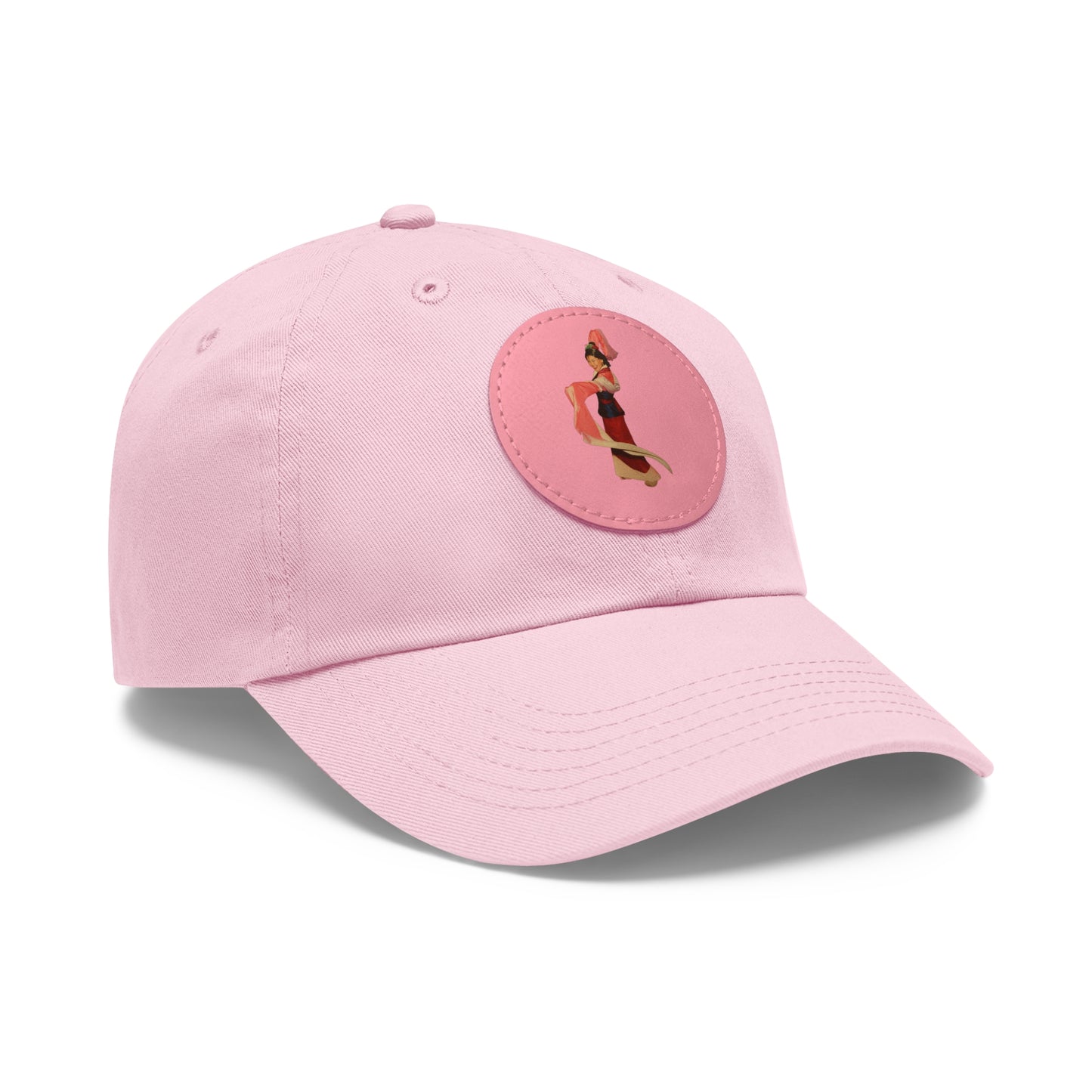 Vintage Pin-Up Leather Patch Dad Hat — Retro Pinup Girl Embroidered Cap