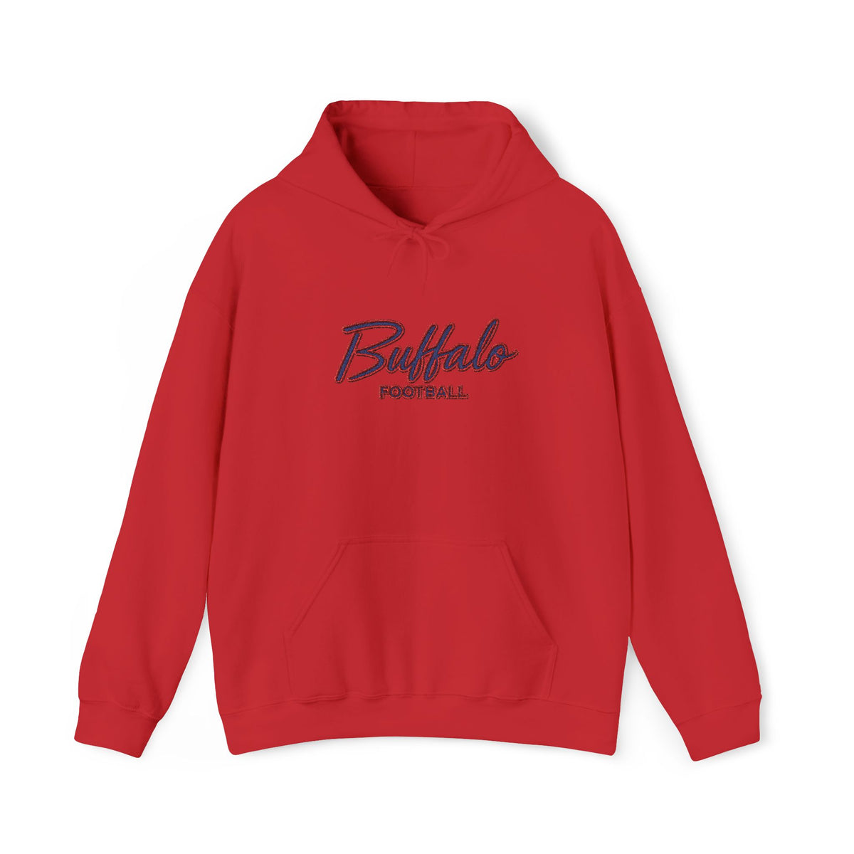 Buffalo Football Hoodie — Vintage Script Sports Pullover - EMBROIDERED