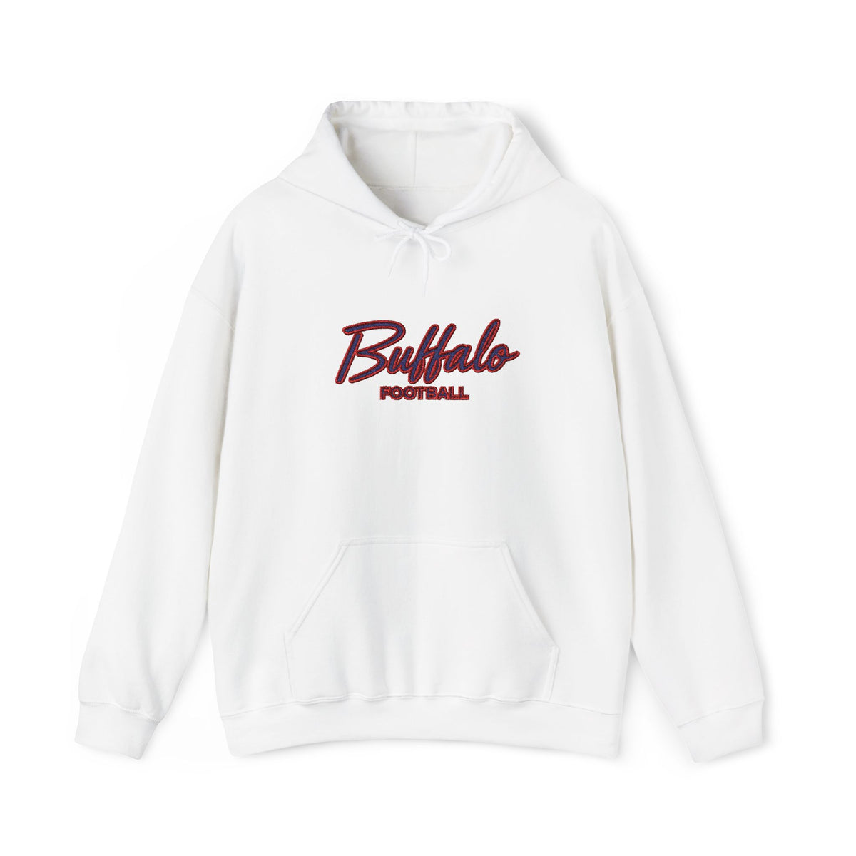Buffalo Football Hoodie — Vintage Script Sports Pullover - EMBROIDERED