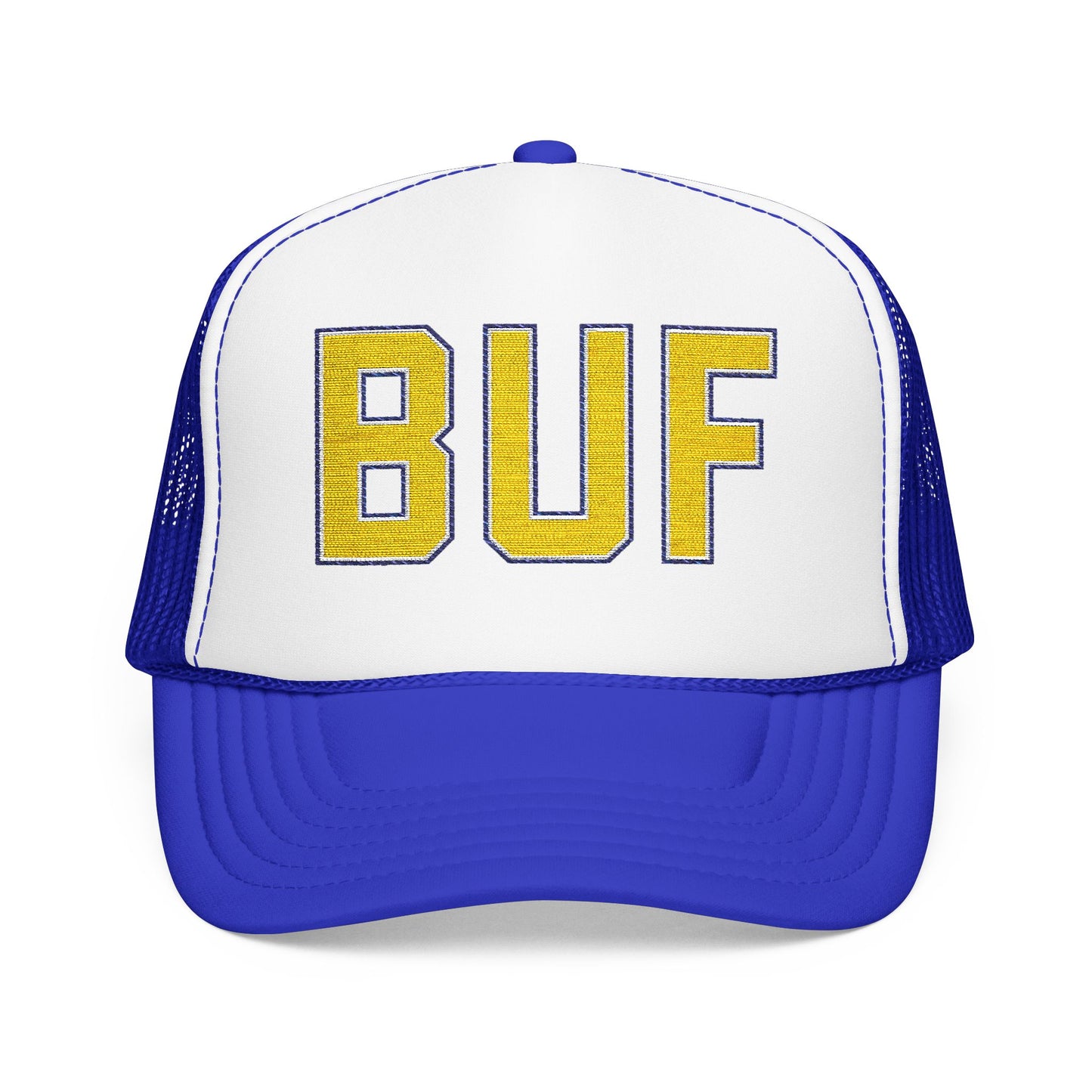 Buffalo Trucker Hat – BUF Embroidered Blue & Gold Cap | 716 Buffalo Apparel | Teesrus716
