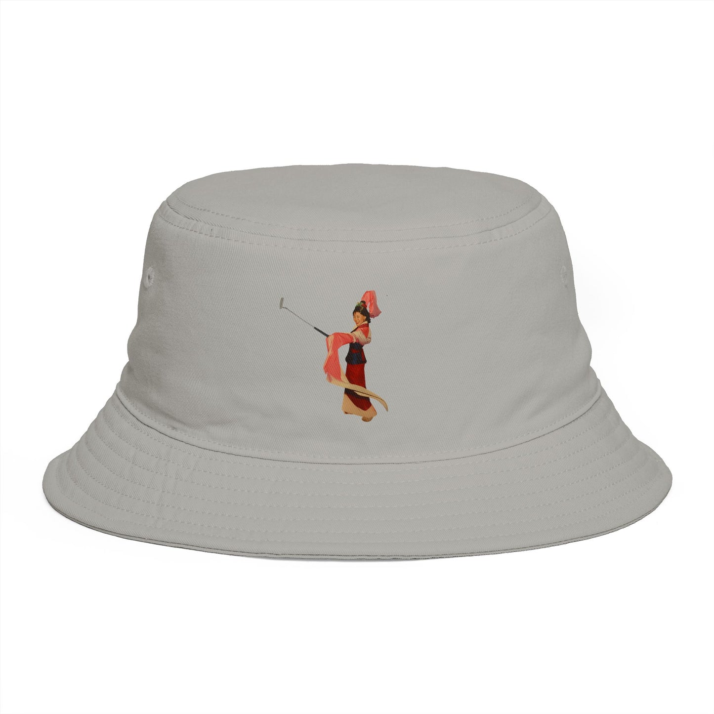 Brown Bucket Hat with Vintage Circus Performer Embroidery