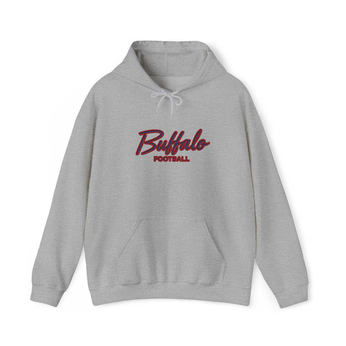 Buffalo Football Hoodie — Vintage Script Sports Pullover - EMBROIDERED