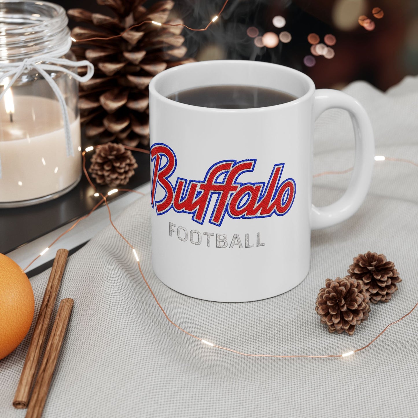 Buffalo Football Retro Logo Ceramic Mug (11oz, 15oz)