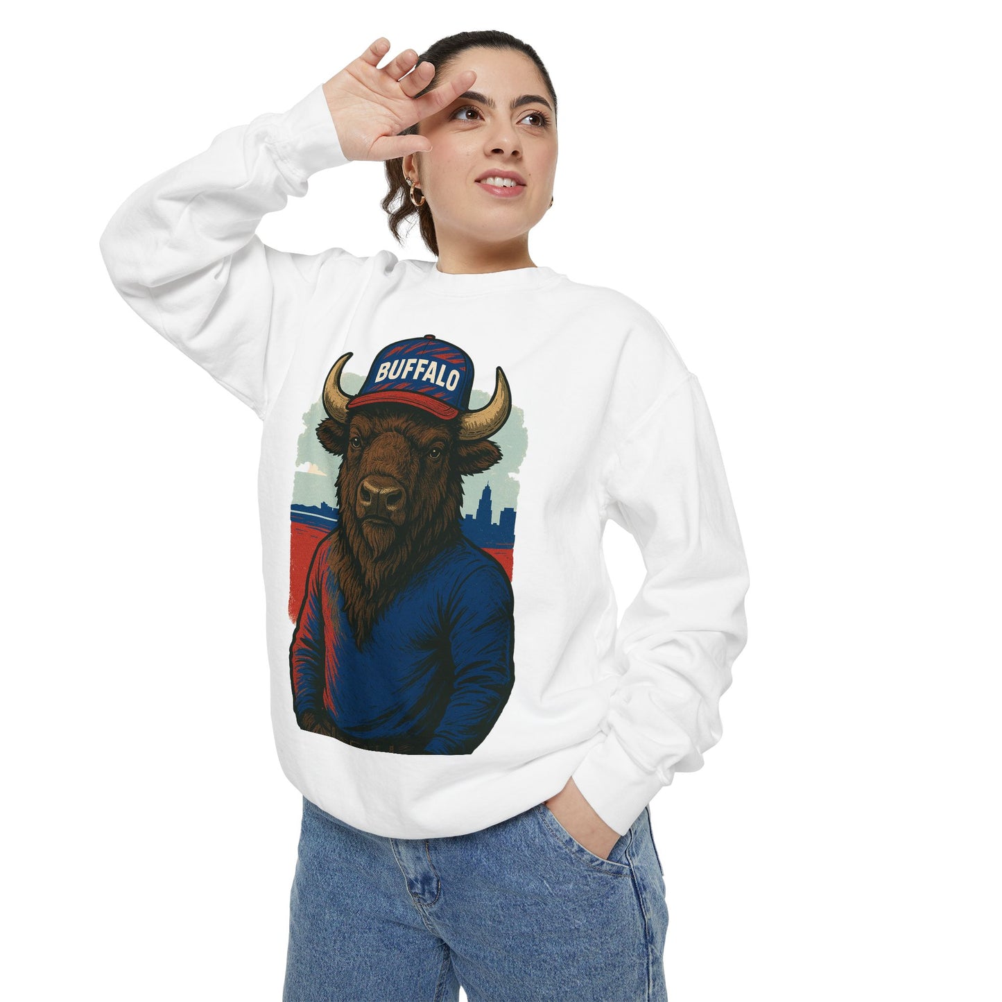 Buffalo Wearing Buffalo -Dyed Sweatshirt