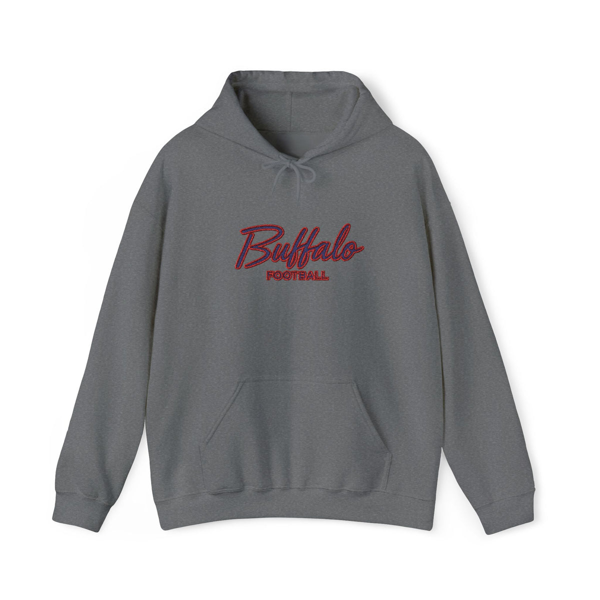 Buffalo Football Hoodie — Vintage Script Sports Pullover - EMBROIDERED