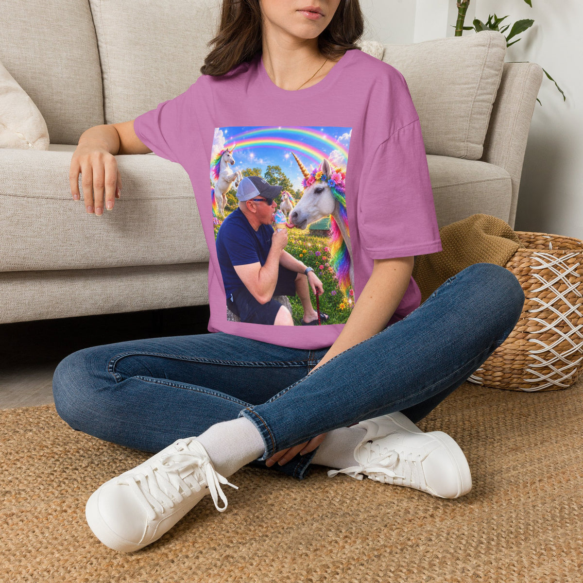 Unicorn Rainbow Photo Tee — Personalized Magical Fantasy T-Shirt