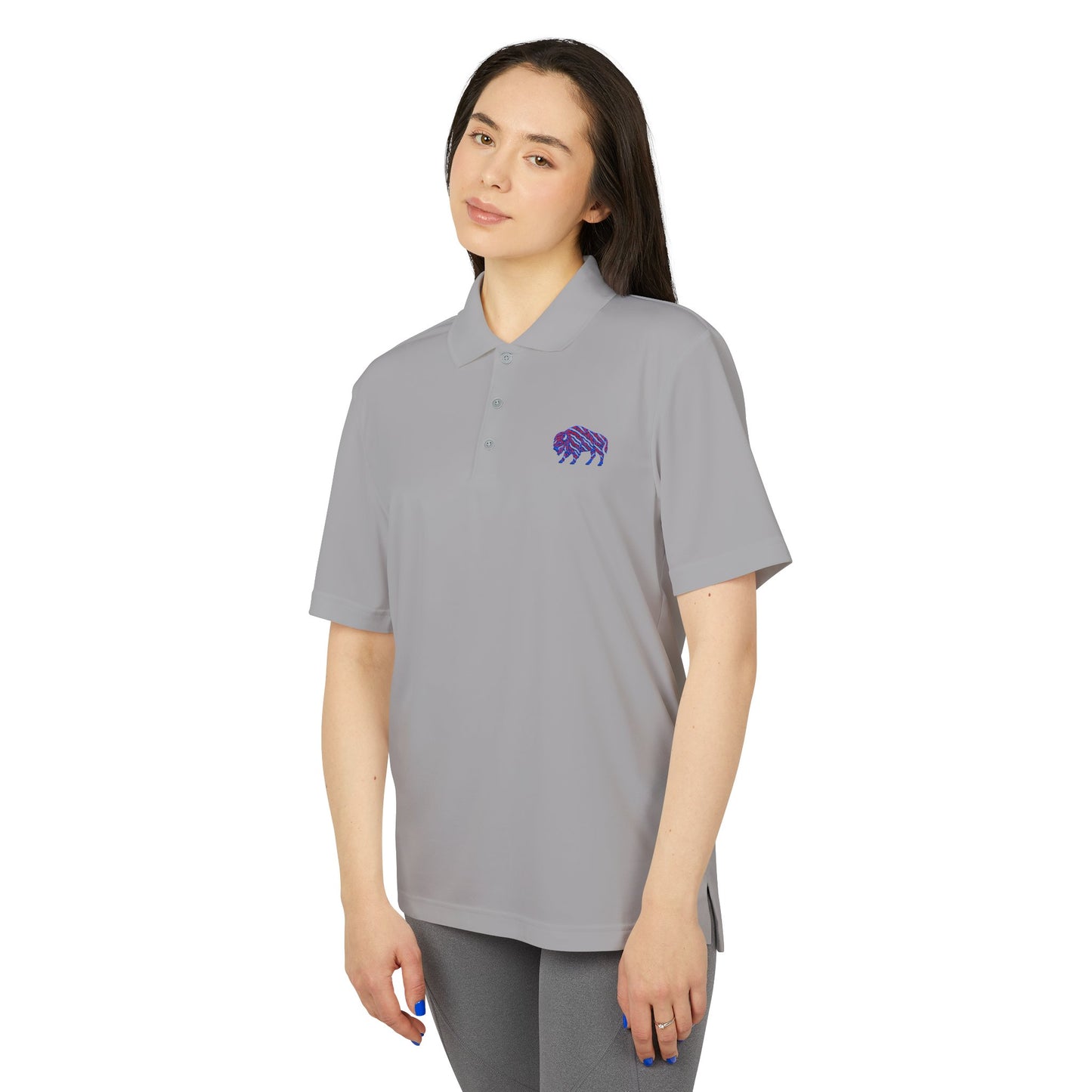Golf Polo Shirt - Standing Buffalo Addidas Design