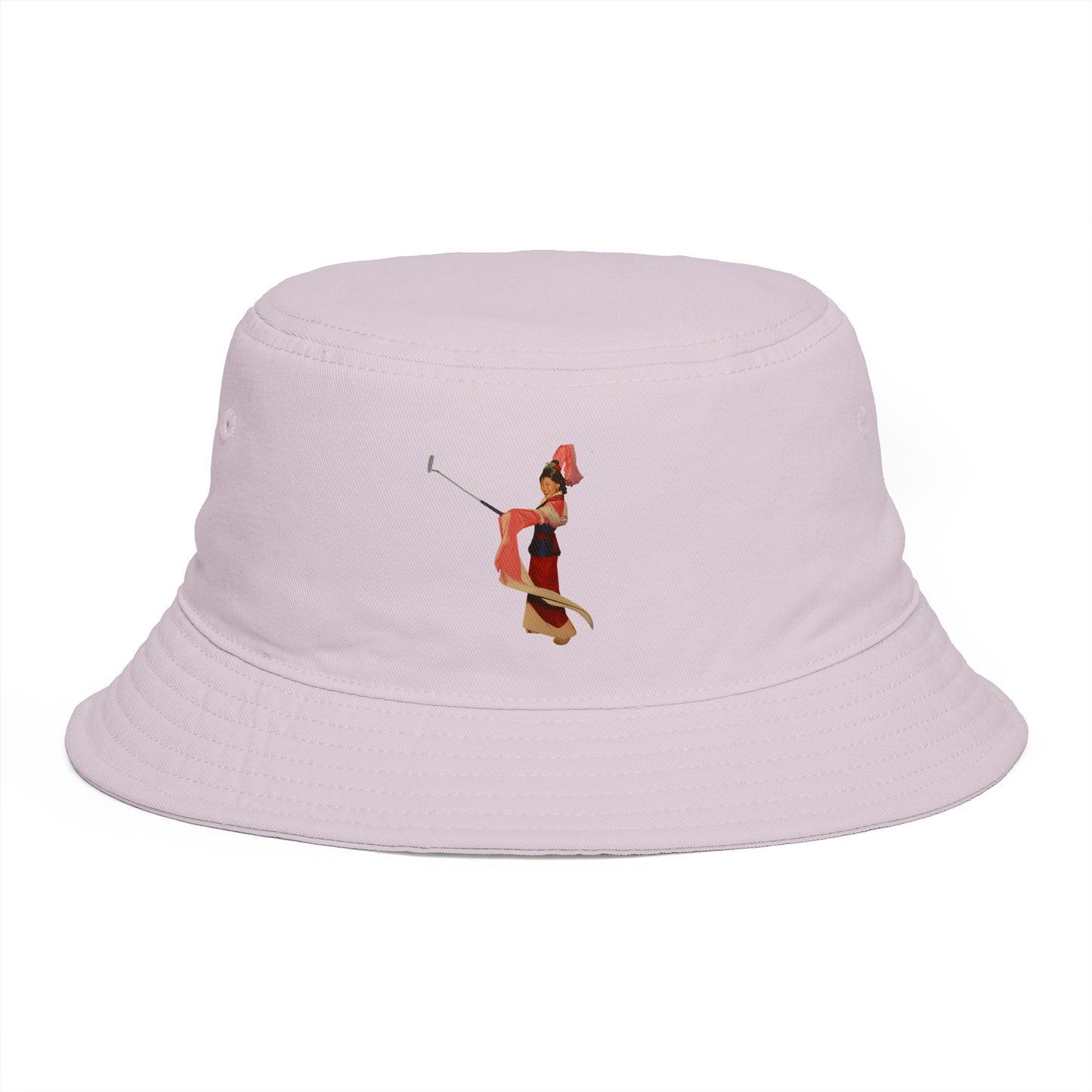 Brown Bucket Hat with Vintage Circus Performer Embroidery