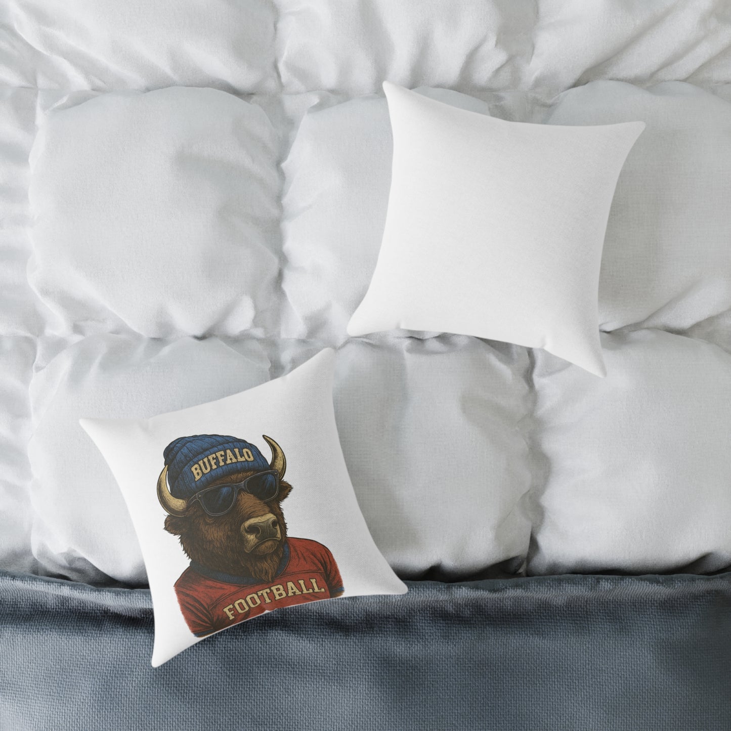 Square Pillow - Buffalo Wearing Buffalo Pillow Design