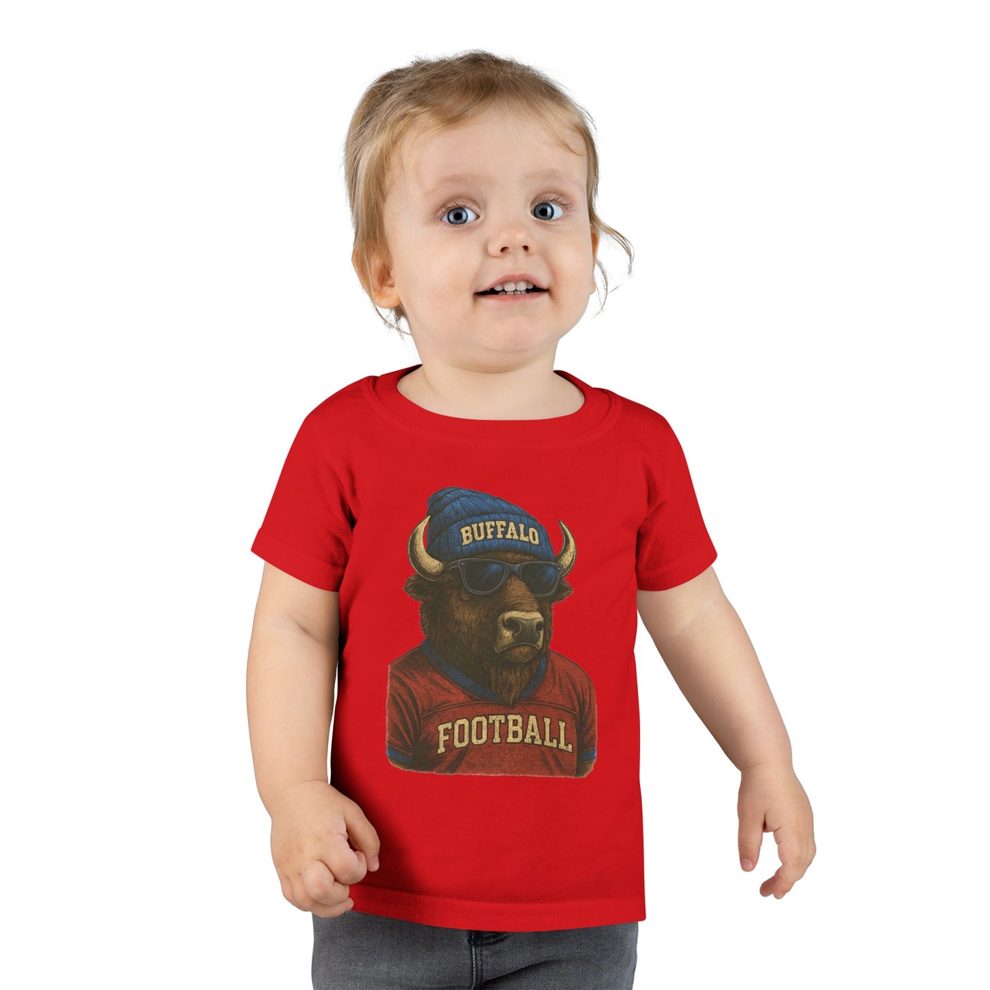 Toddler T-shirt with Buffalo Wearing Buffalo Tshirt Design
