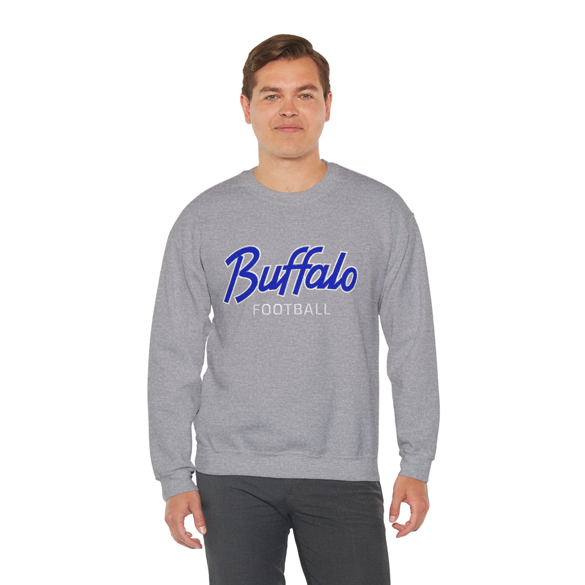 Buffalo Football Nickel City Crewneck Sweatshirt | Vintage Embroidered Buffalo Football Sweatshirt