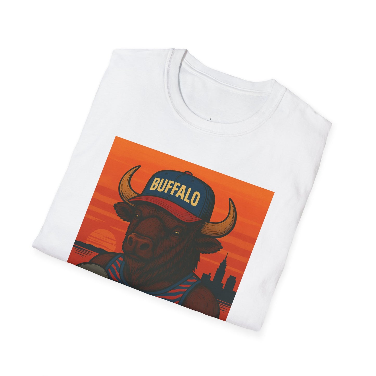 Buffalo Graphic T-Shirt – Buffalo Feeding Baby Dolphin Design | Teesrus716