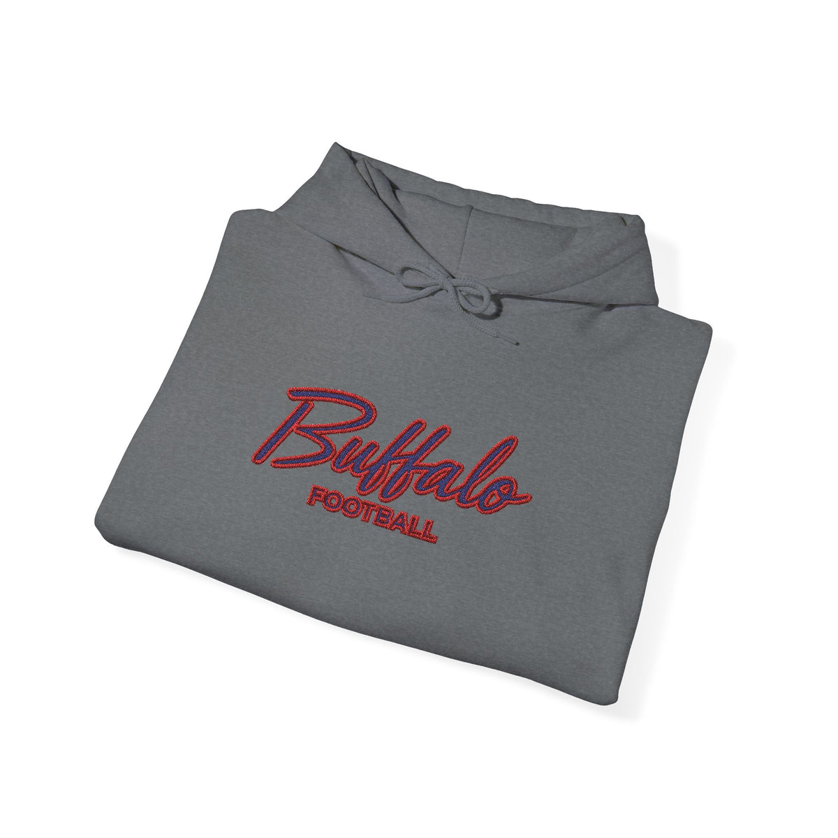 Buffalo Football Hoodie — Vintage Script Sports Pullover - EMBROIDERED